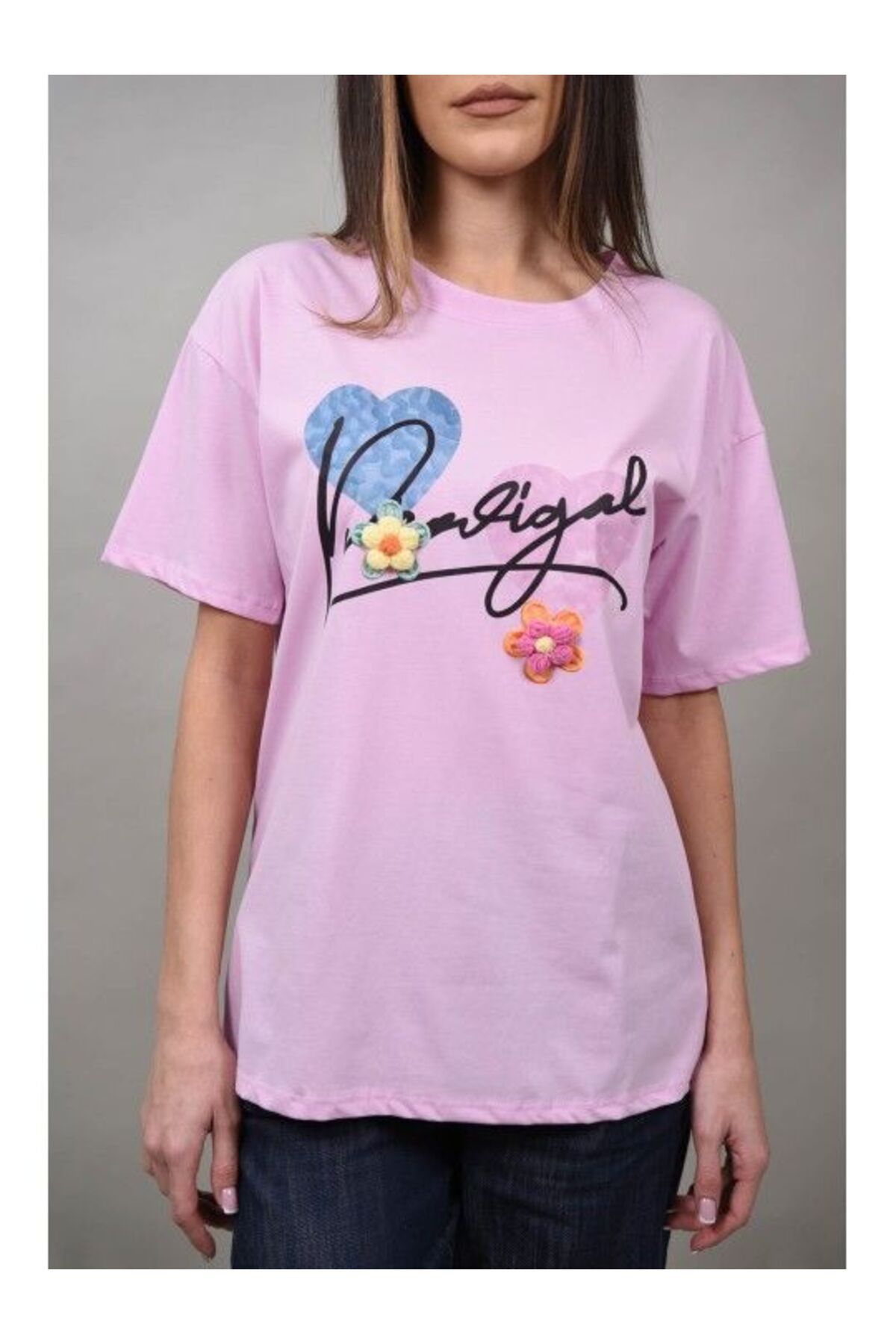Cocco Rossa-TWO HEARTS CASCARE T-SHIRT Pink M-L 3