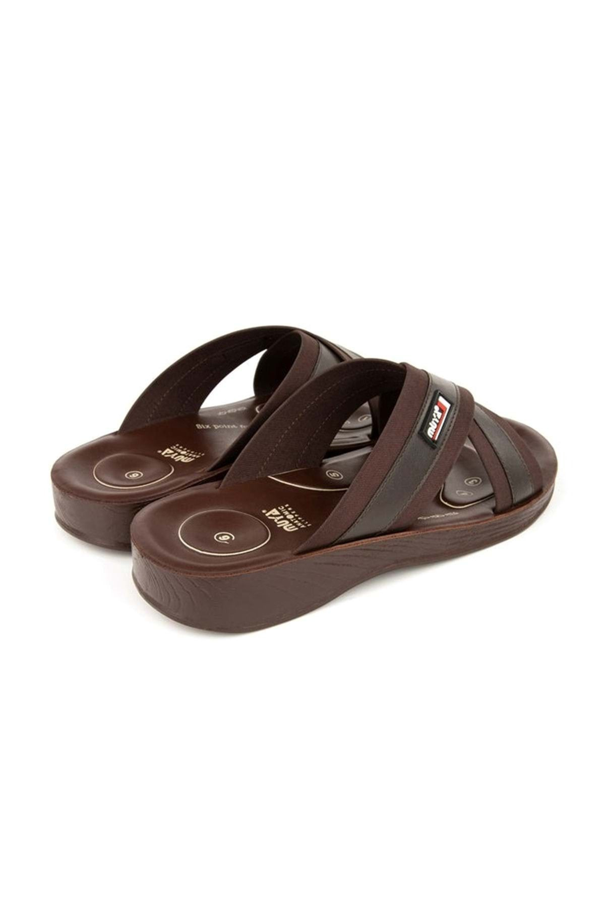 Muya-İkon Men's Daily Slippers – Brown, 6 Point Heel Spur Sole 5