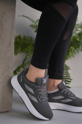 SOLAZER Kadın - Füme Beyaz Sneaker Günlük Spor Ayakkabı 052