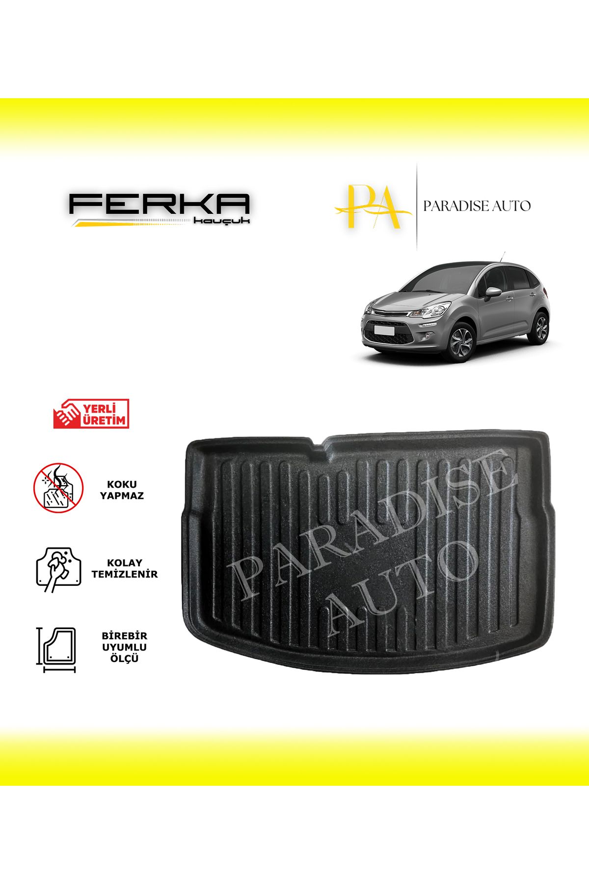 Paradise Auto Citroen C3 HB 5 Kapılı İnce Stepneli 2010-2016 Bagaj Havuzu