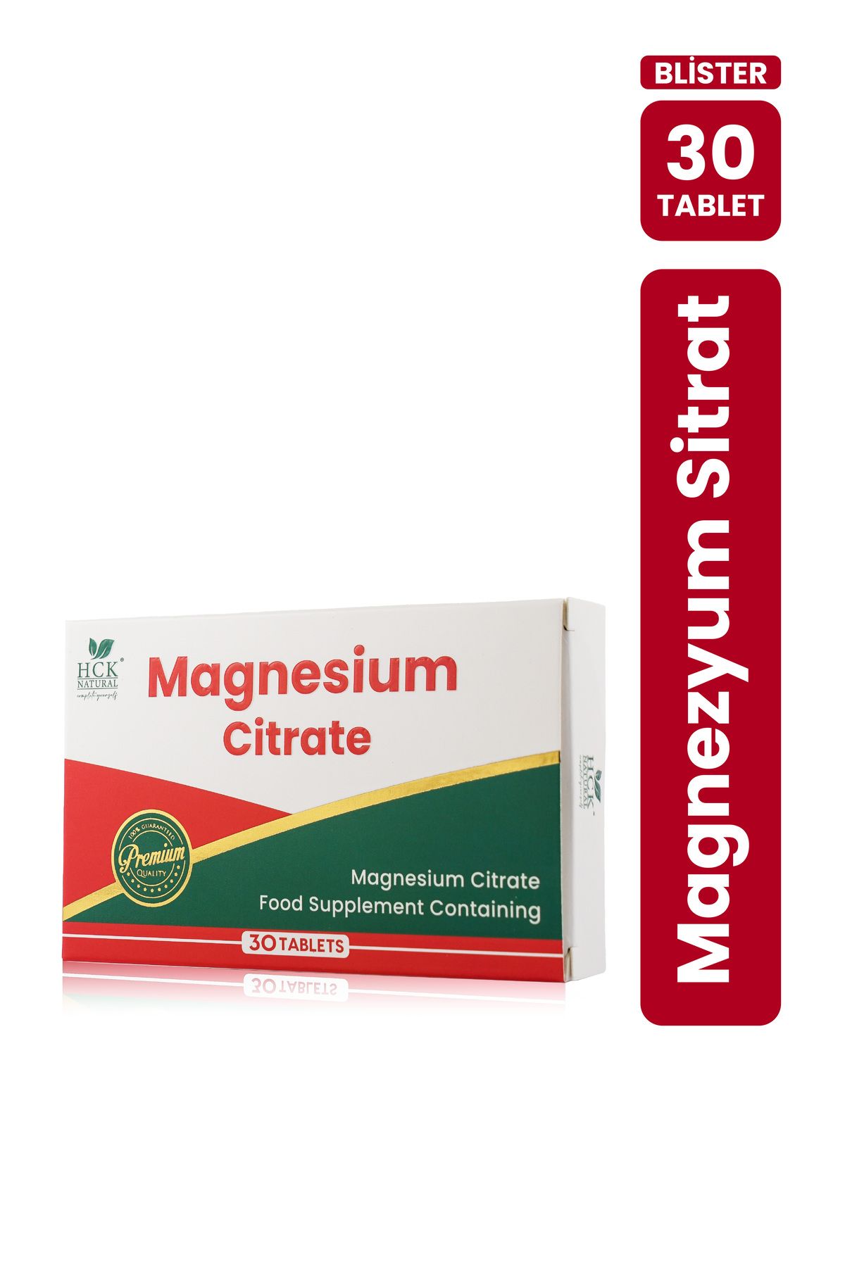 HCK NATURAL Magnezyum Sitrat İçeren Takviye Edici Gıda 30 Tablet Blister