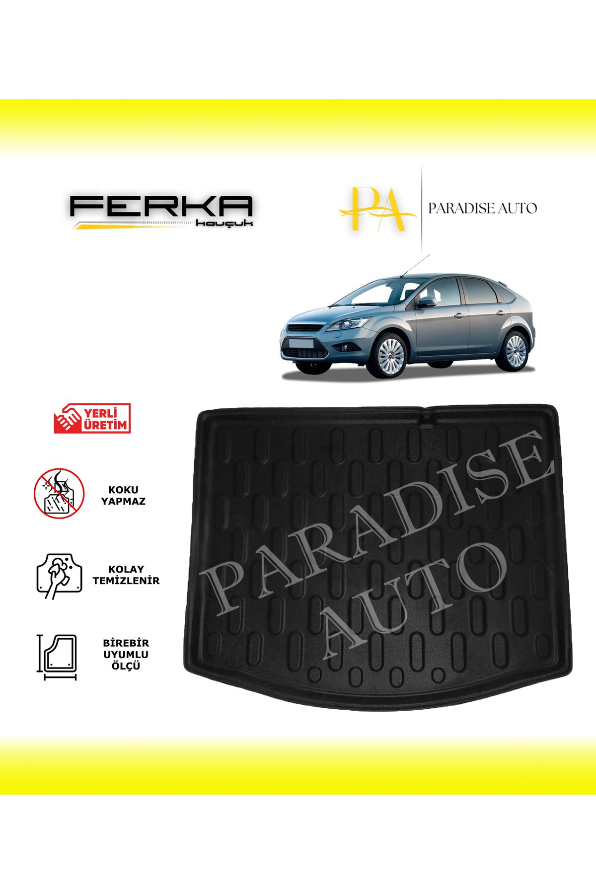 Paradise Auto Ford Focus HB Kalın Stepneli 2005-2011 Bagaj Havuzu