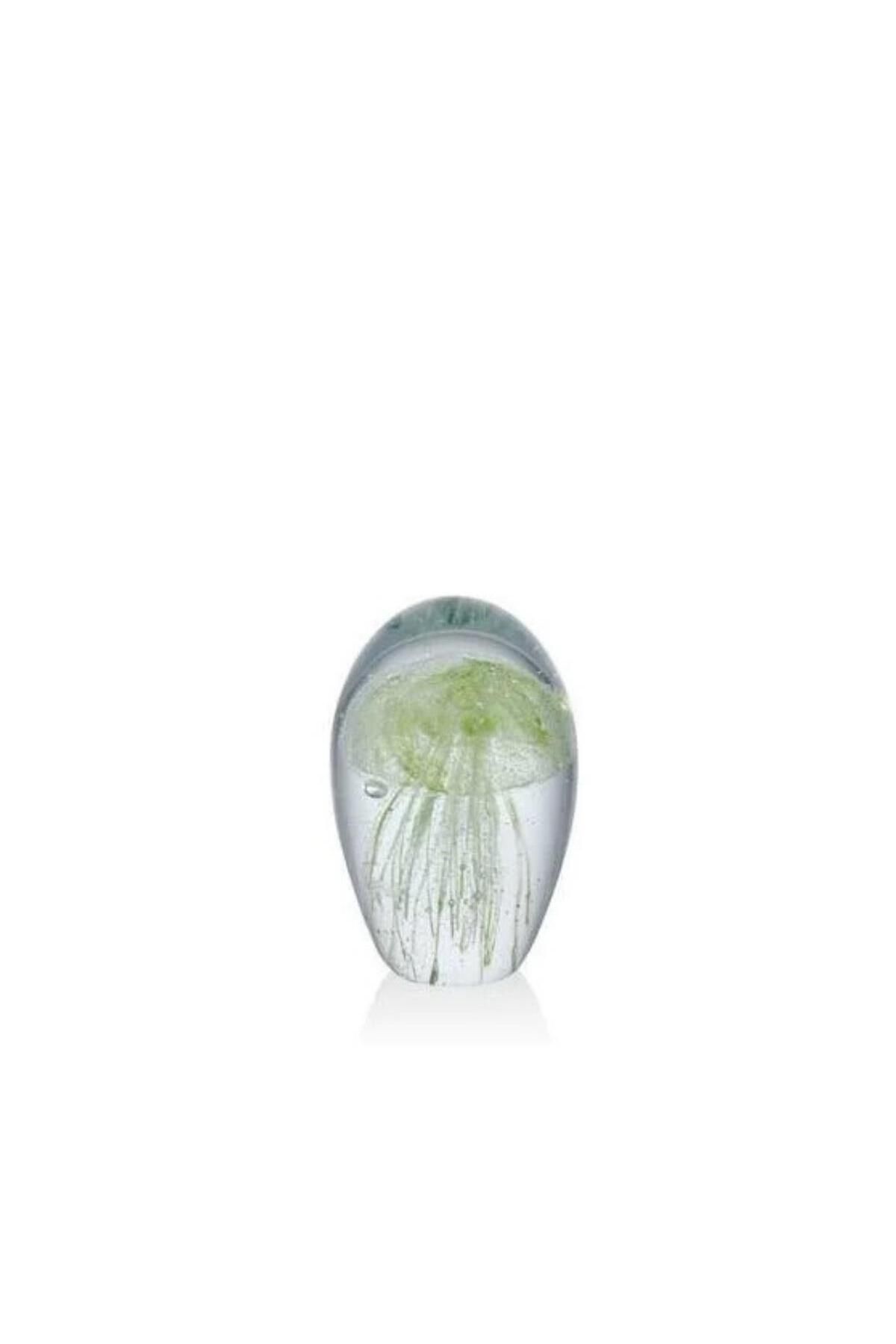 LAMEDORE Jellyfish Green Glass Decor 5,5x5,5x8 Cm