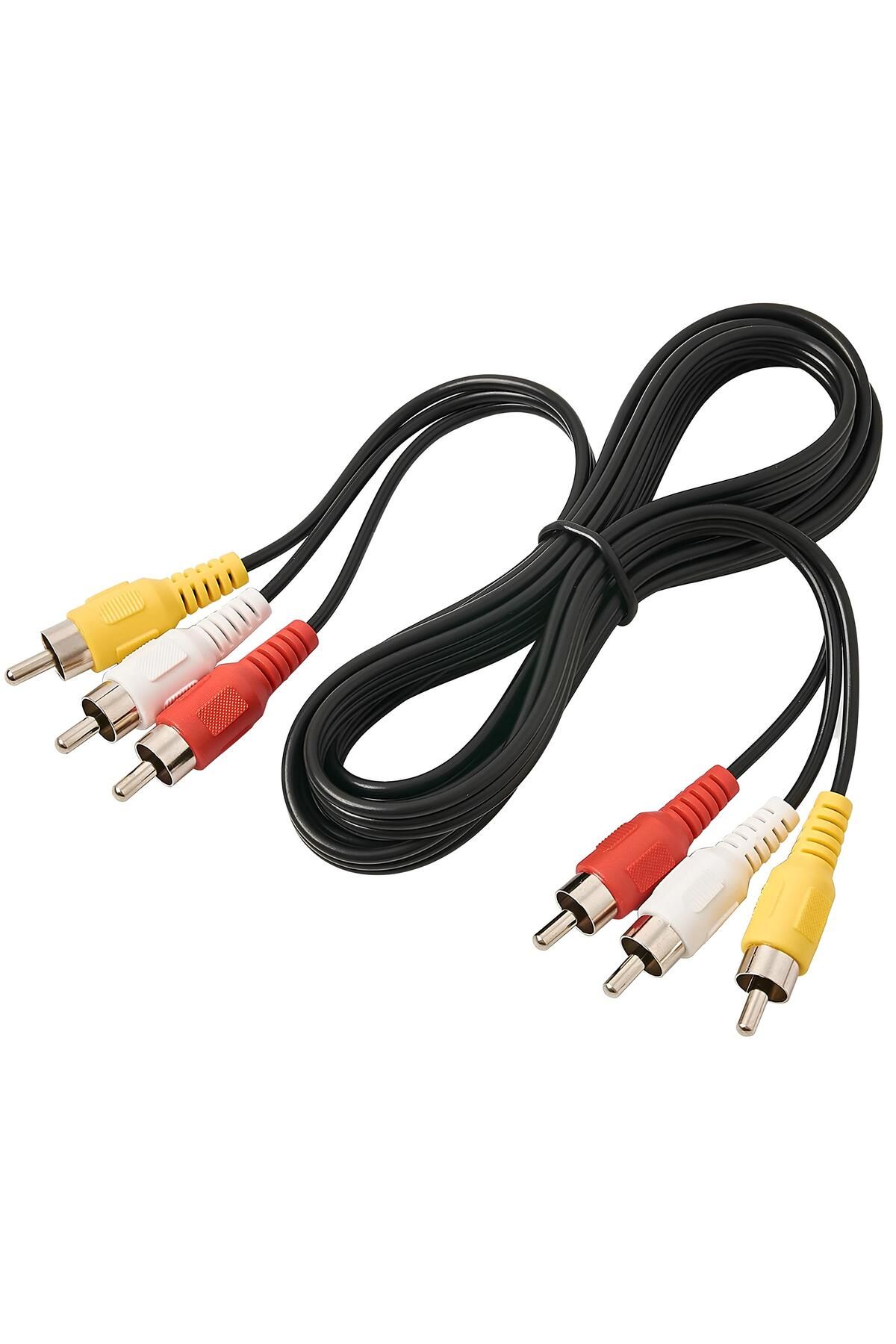 SpeedUF 3RCA 3RCA 3 Metre RCA Ses Kablosu | AV Kablo | 3 Renkli Erkek - Erkek Kablo | TV DVD
