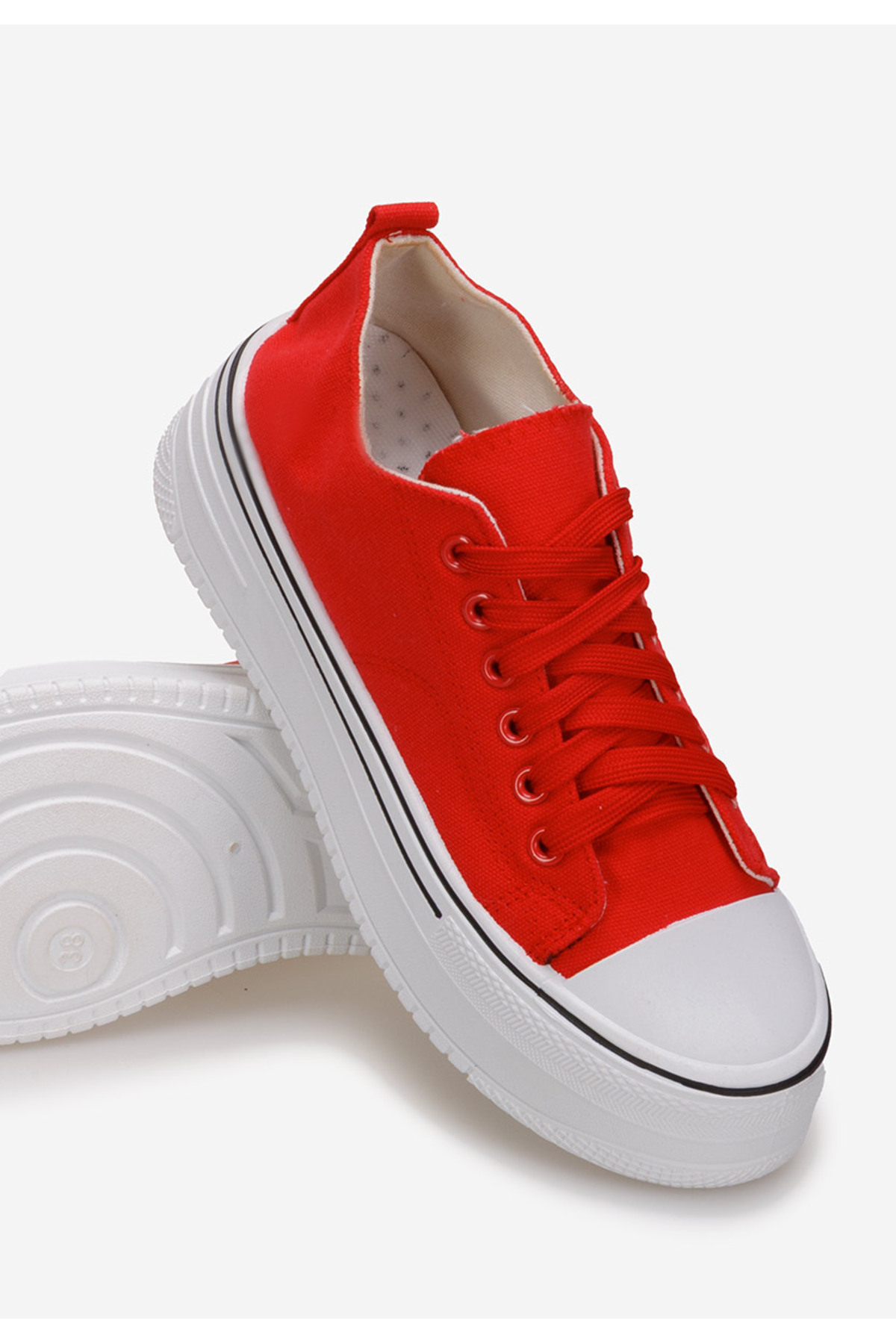 B T Shoes-Women's Loleta Red Sneakers 6