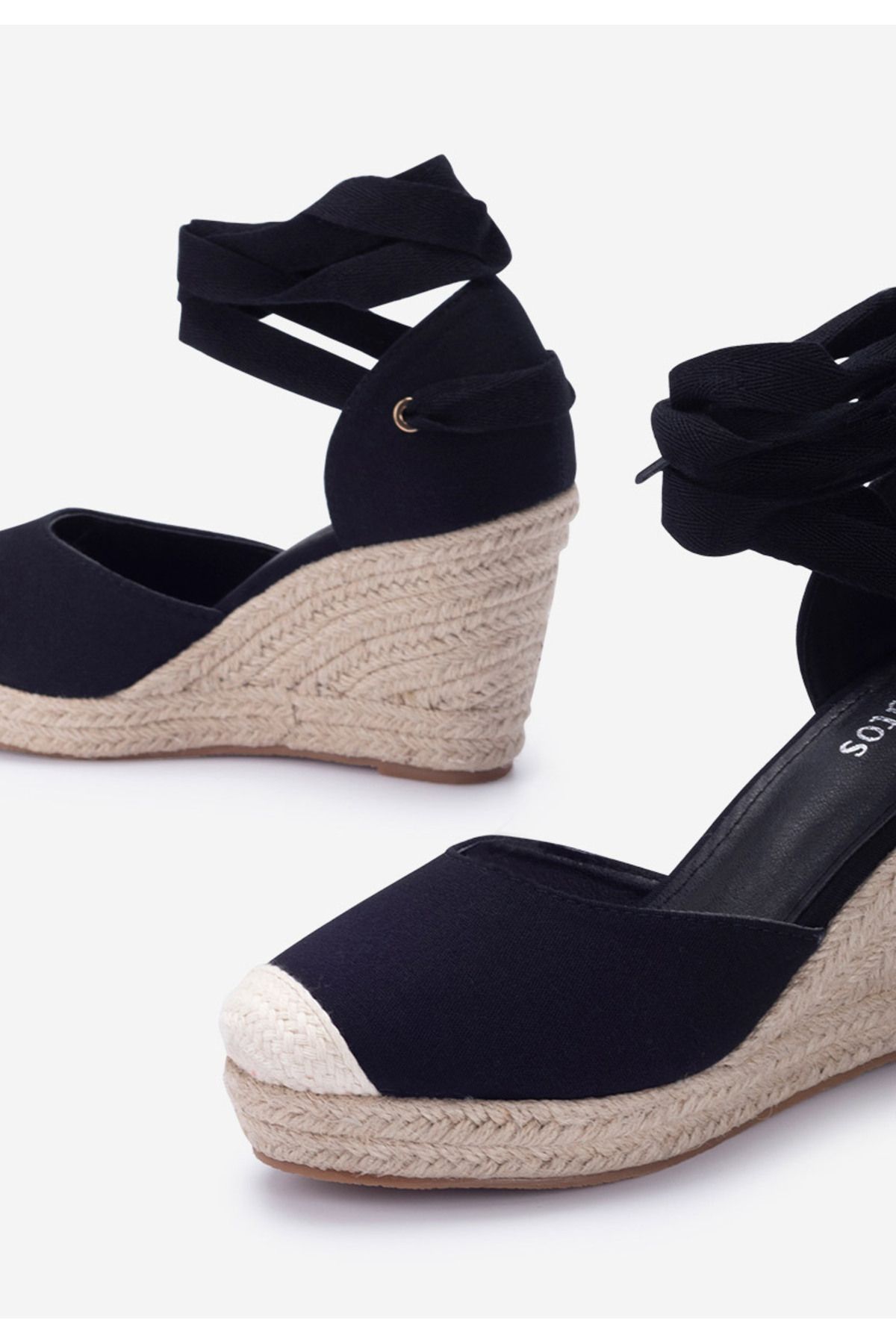 B T Shoes-Sandale Cu Platforma Tip Espadrile Vilena Negre 5