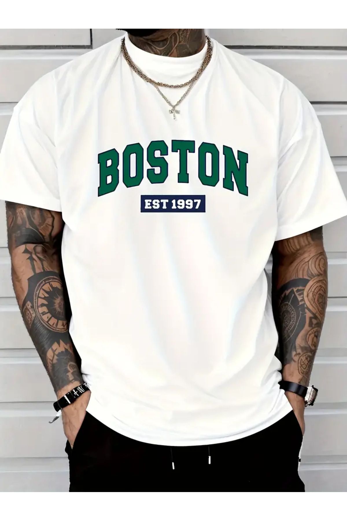 AEMİ Unisex Baskılı Oversize Bisiklet Yaka T-shirt