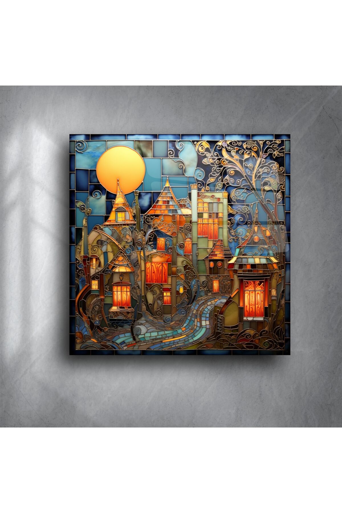 LEYLASER Renkli Vitray Sanat Eseri Tablo