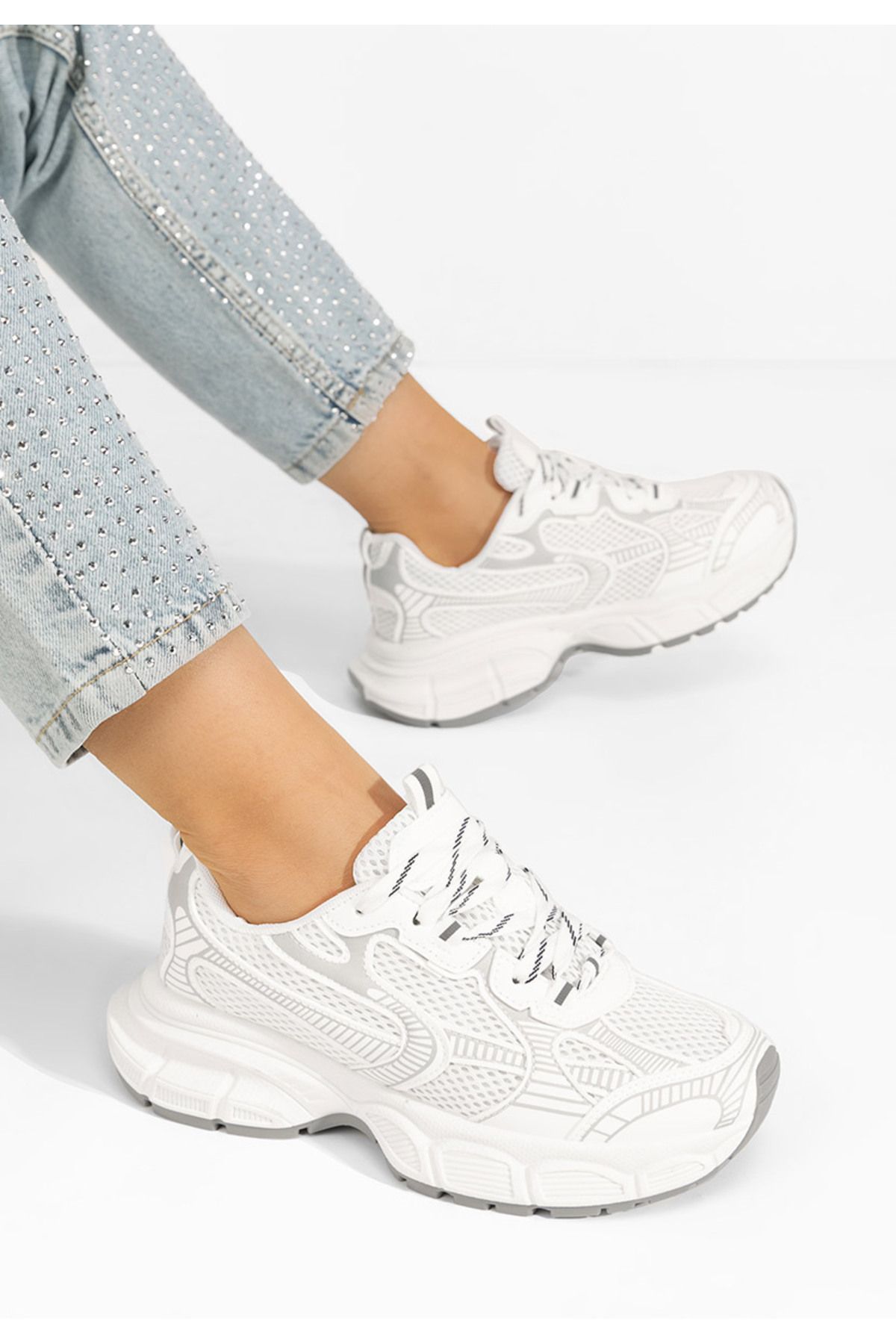 B T Shoes Sneakers Dama Maldia Albi Femeie - 38