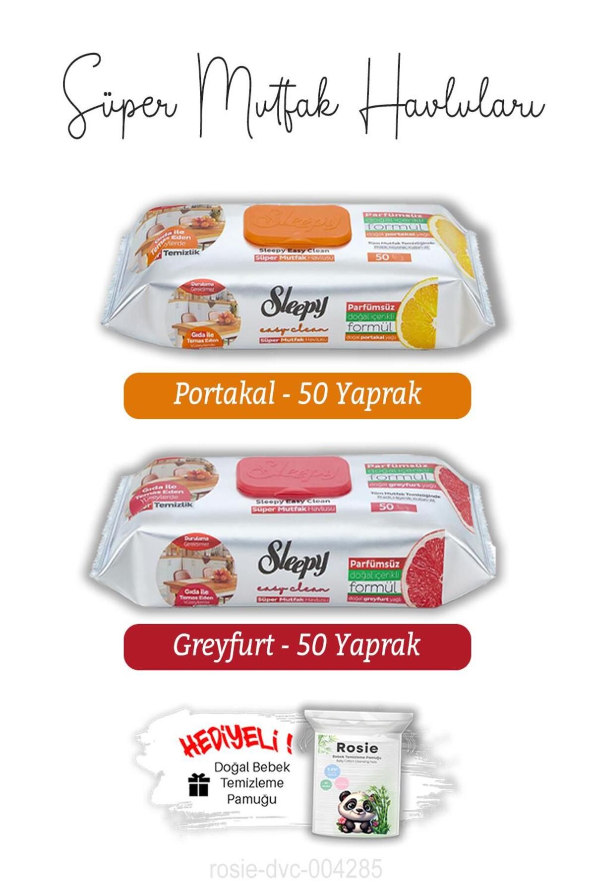 Sleepy Portakal ve Greyfurt Süper Mutfak Havlusu 50'li ve ROSIE