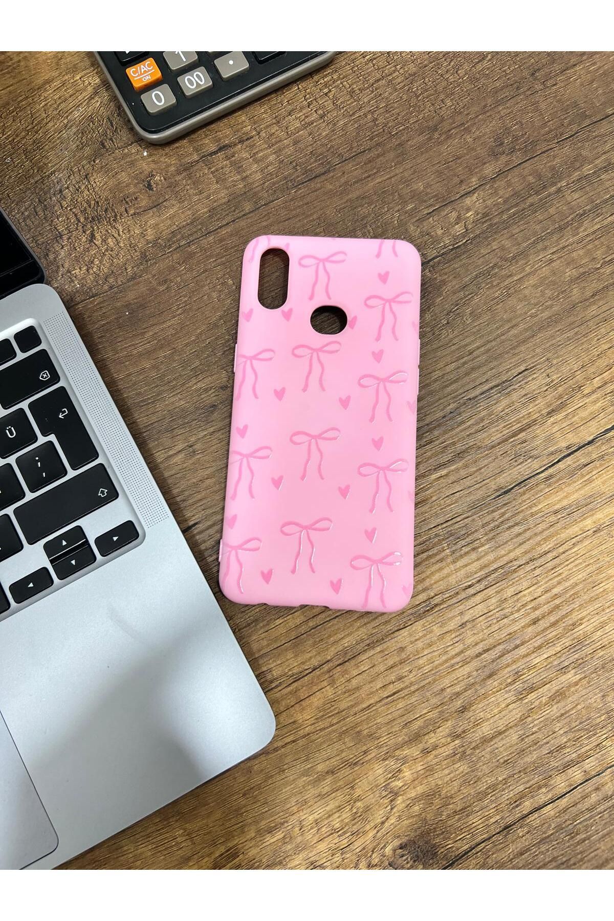 HZR Samsung A10S Kurdele Desenli Pembe Silikon Kılıf