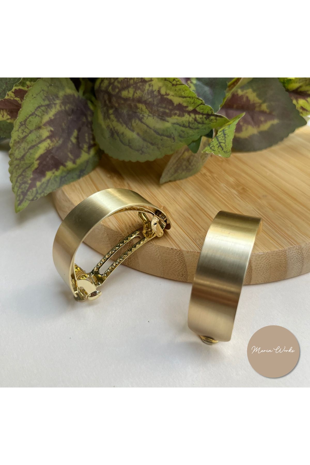 Butik Gold Metal Mat Bombe Otomatik Toka Saç Aksesuarı