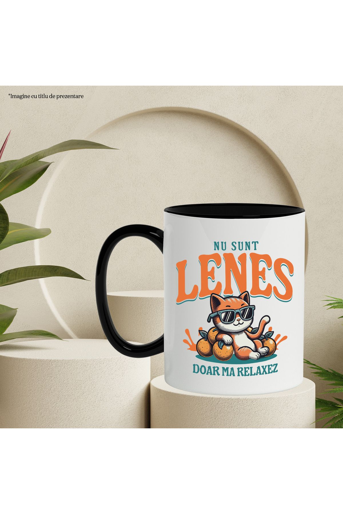 StoryGift Romania-Cat relaxation mug funny text I'm not lazy I'm just relaxing, 330ml, Ceramic c, With, STG 3