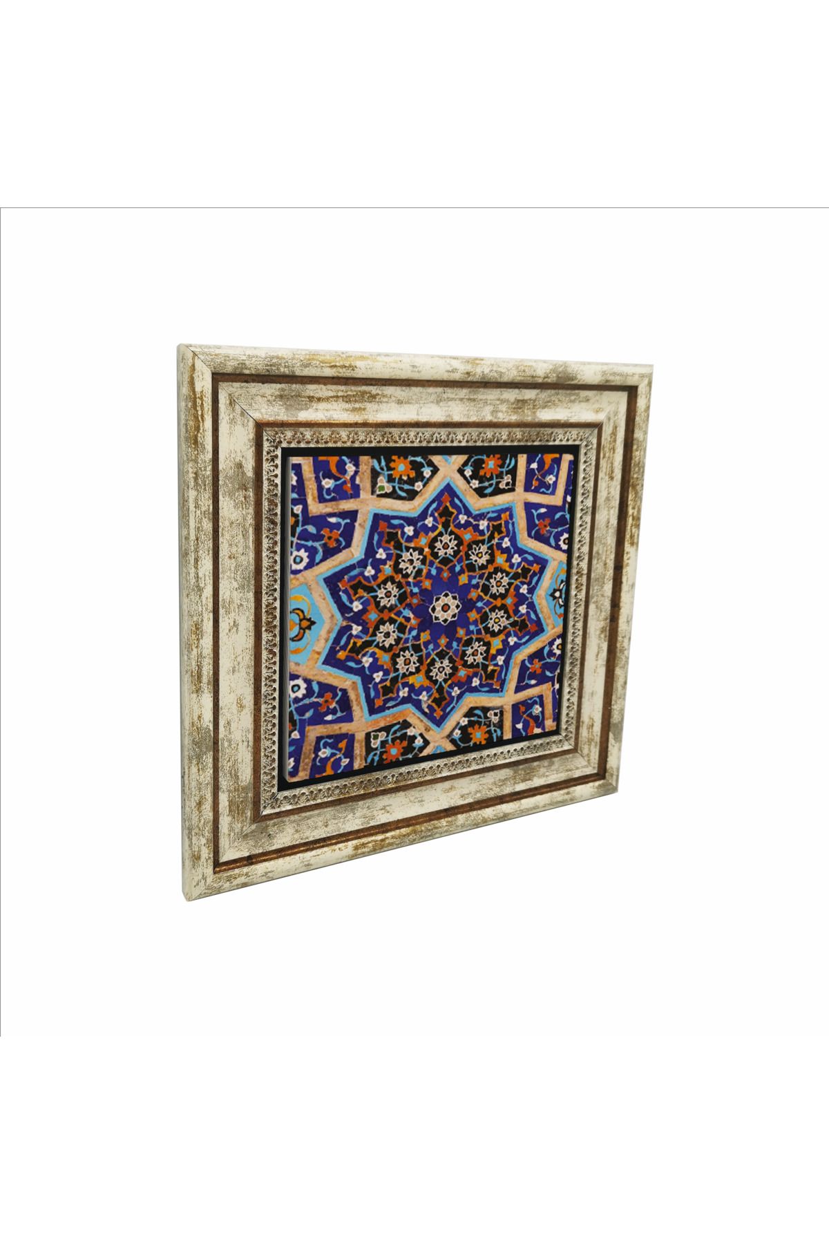 Sadrazam Rumi Desen Baskılı Doğaltaş Tablo (25 X 25 KD-13)