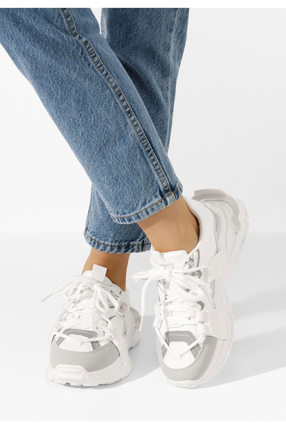 B T Shoes Sneakers Dama Amelina V2 Albi Femeie - 39