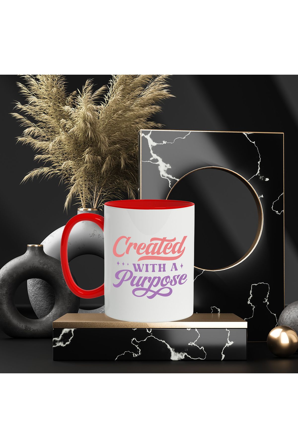 StoryGift Romania-Mug with motivational message in English "Created with a purpose" - created with a purpose, With ,STG 3