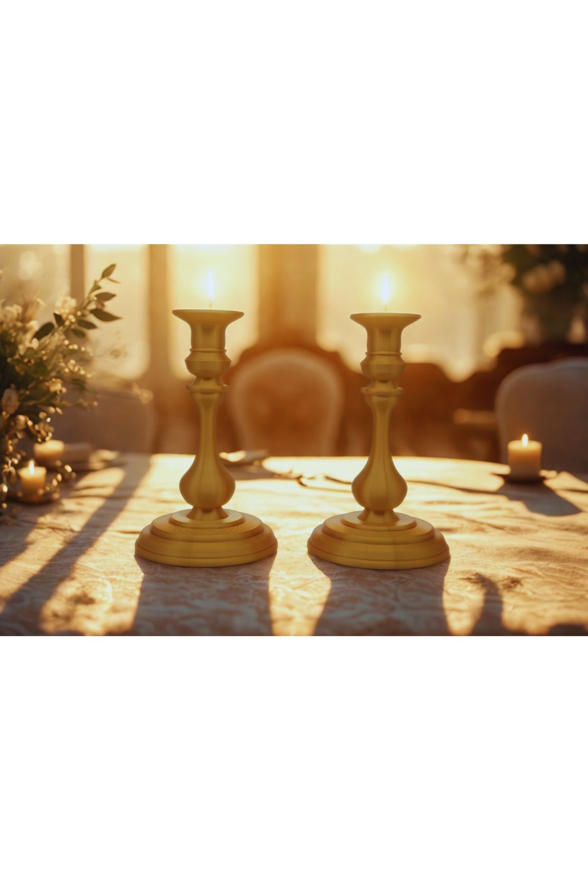 homedekorrs Gold Yüzey 3D Şamdan