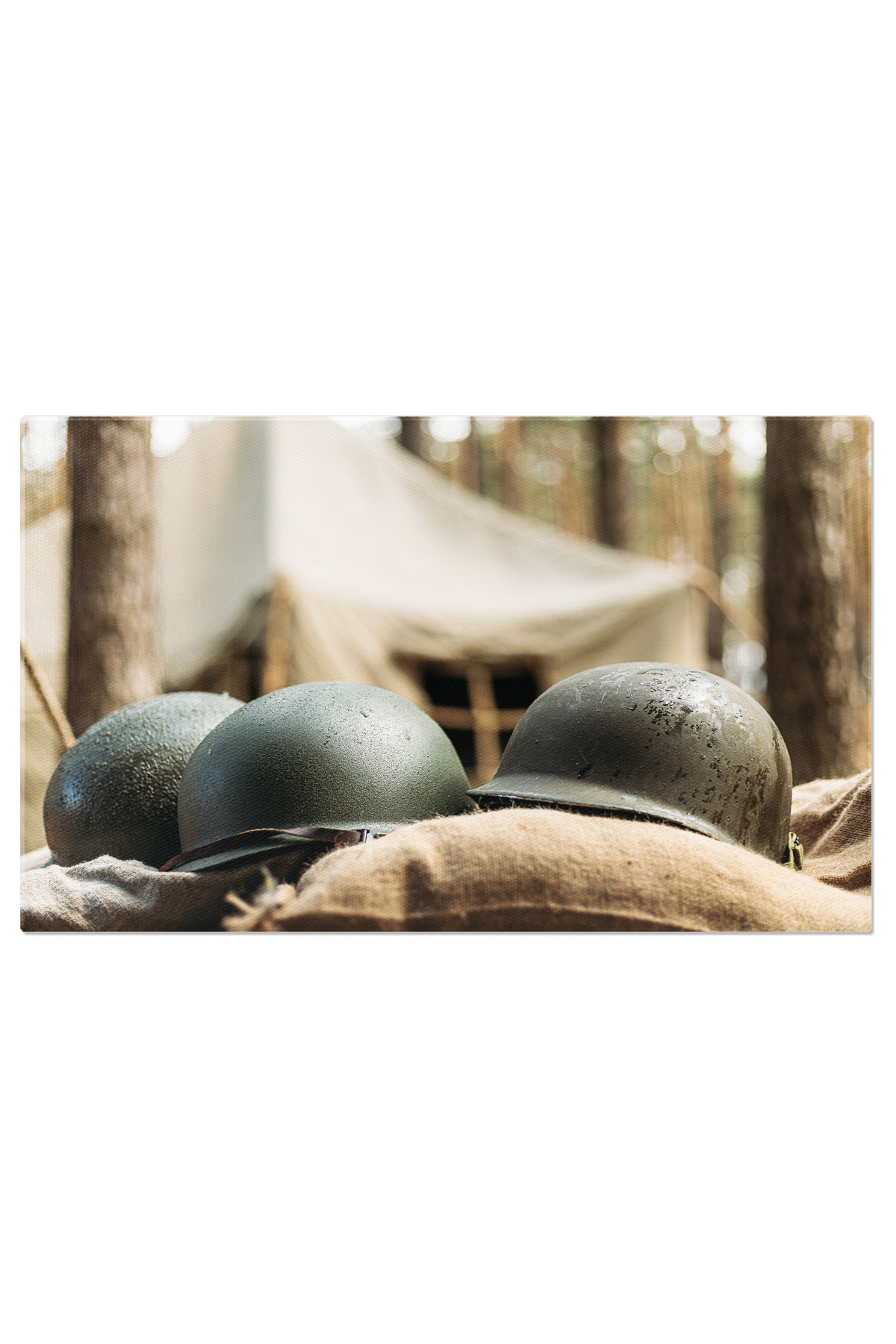 StoryGift Romania Canvas Painting 90 x 60CM Metal Helmets of the United ...
