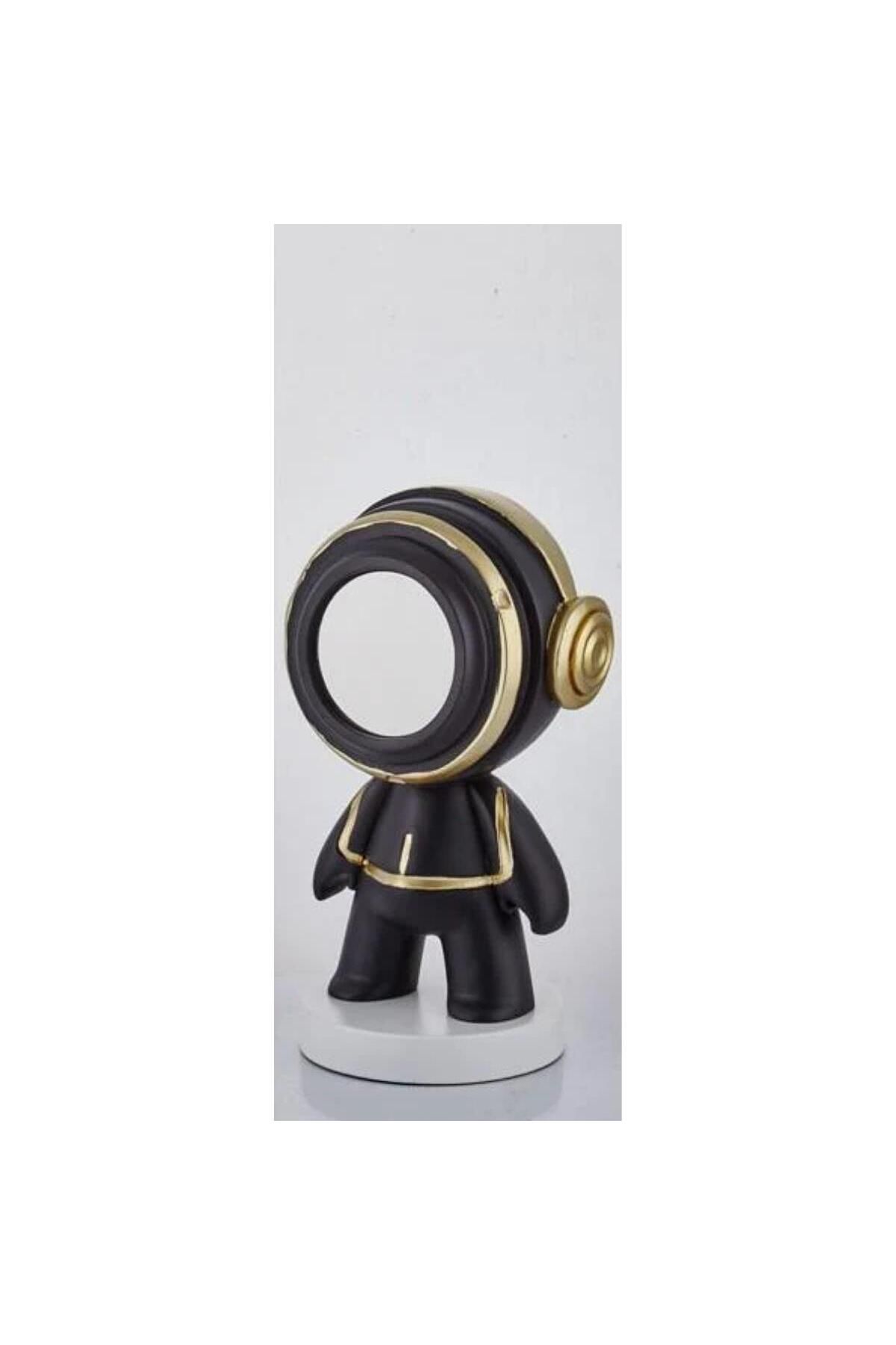 LAMEDORE Astronaut Black Gold Small Decor 18x14x30 Cm