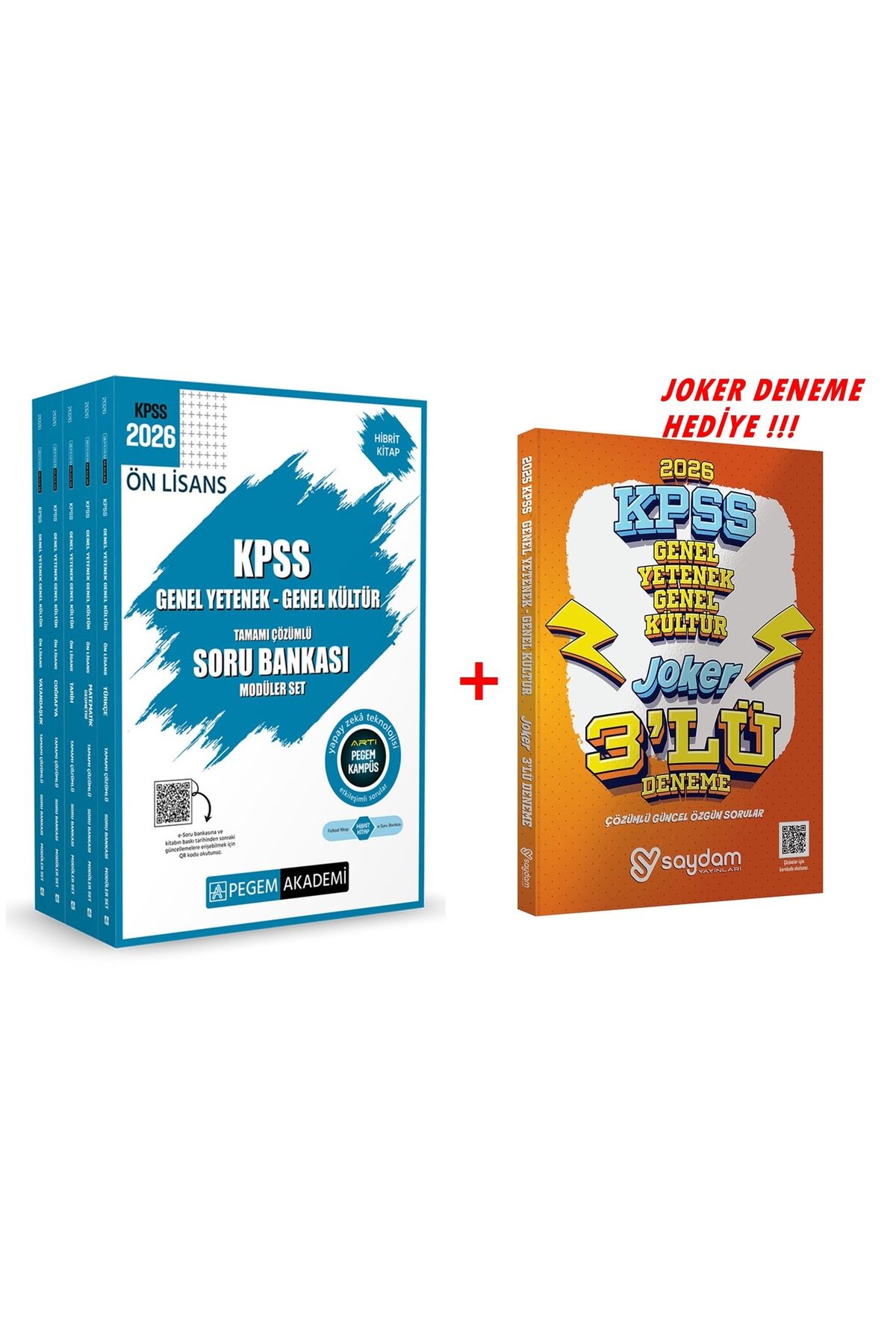 Pegem Akademi Yayıncılık KPSS 2026 ÖN LİSANS PEGEM MODÜLER ÇÖZÜMLÜ SORU BANKASI+JOKER DENEME HEDİYE (GNY-GNK)
