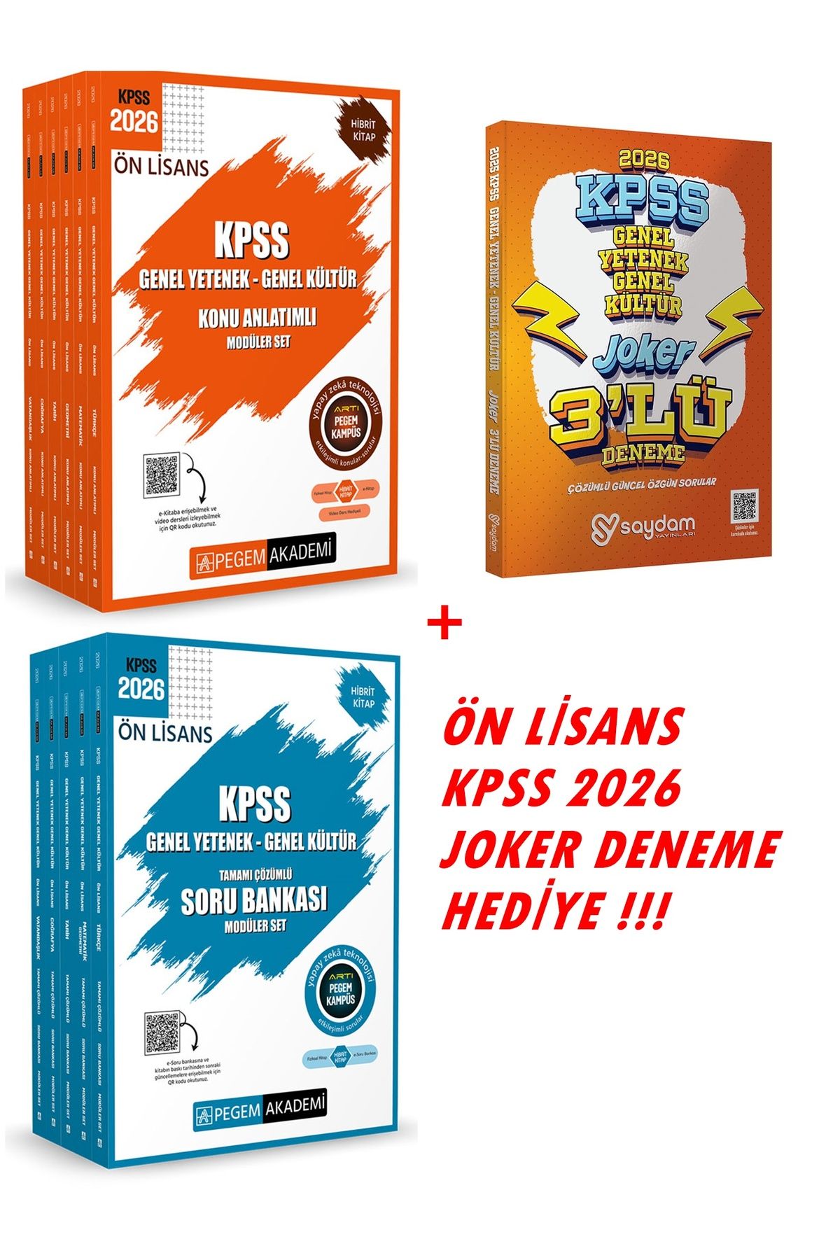 Pegem Akademi Yayıncılık KPSS 2026 ÖN LİSANS PEGEM MODÜLER KONU ANLATIM VE ÇÖZÜMLÜ SORU BANKASI+JOKER DENEME HEDİYE