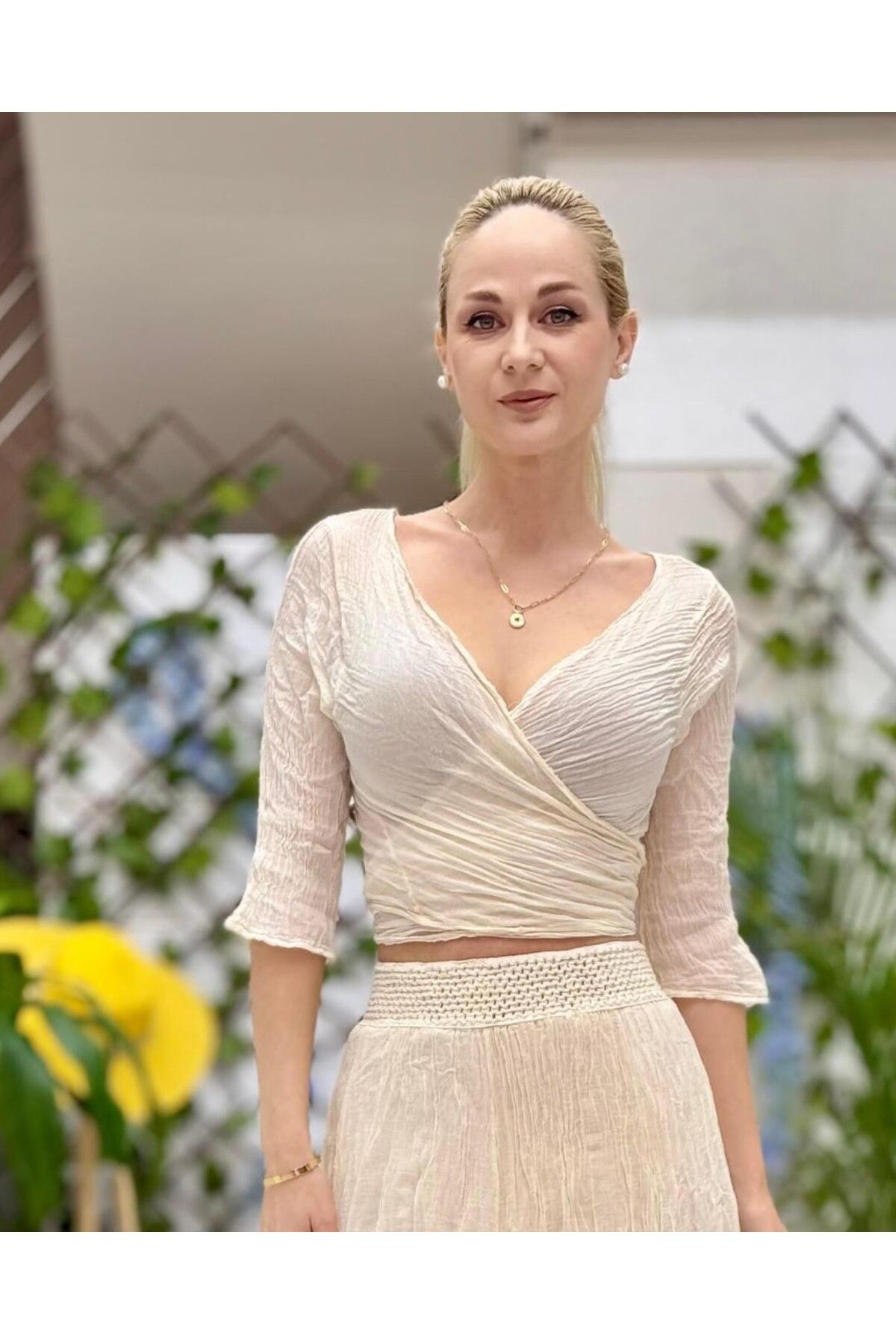 Punta Otantik MR28302 Coton Crop Krem
