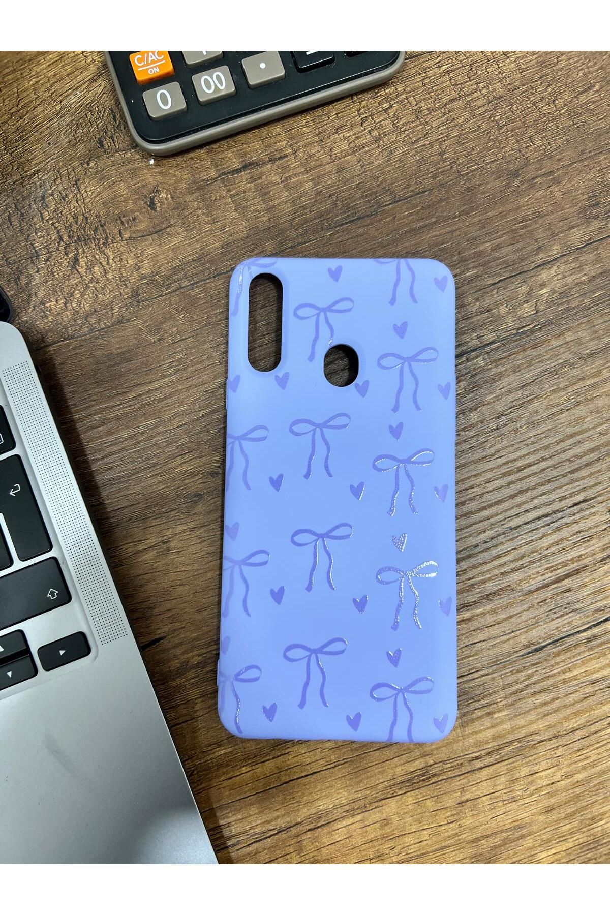 HZR Samsung A20s Kurdele Desenli Mavi Silikon Kılıf
