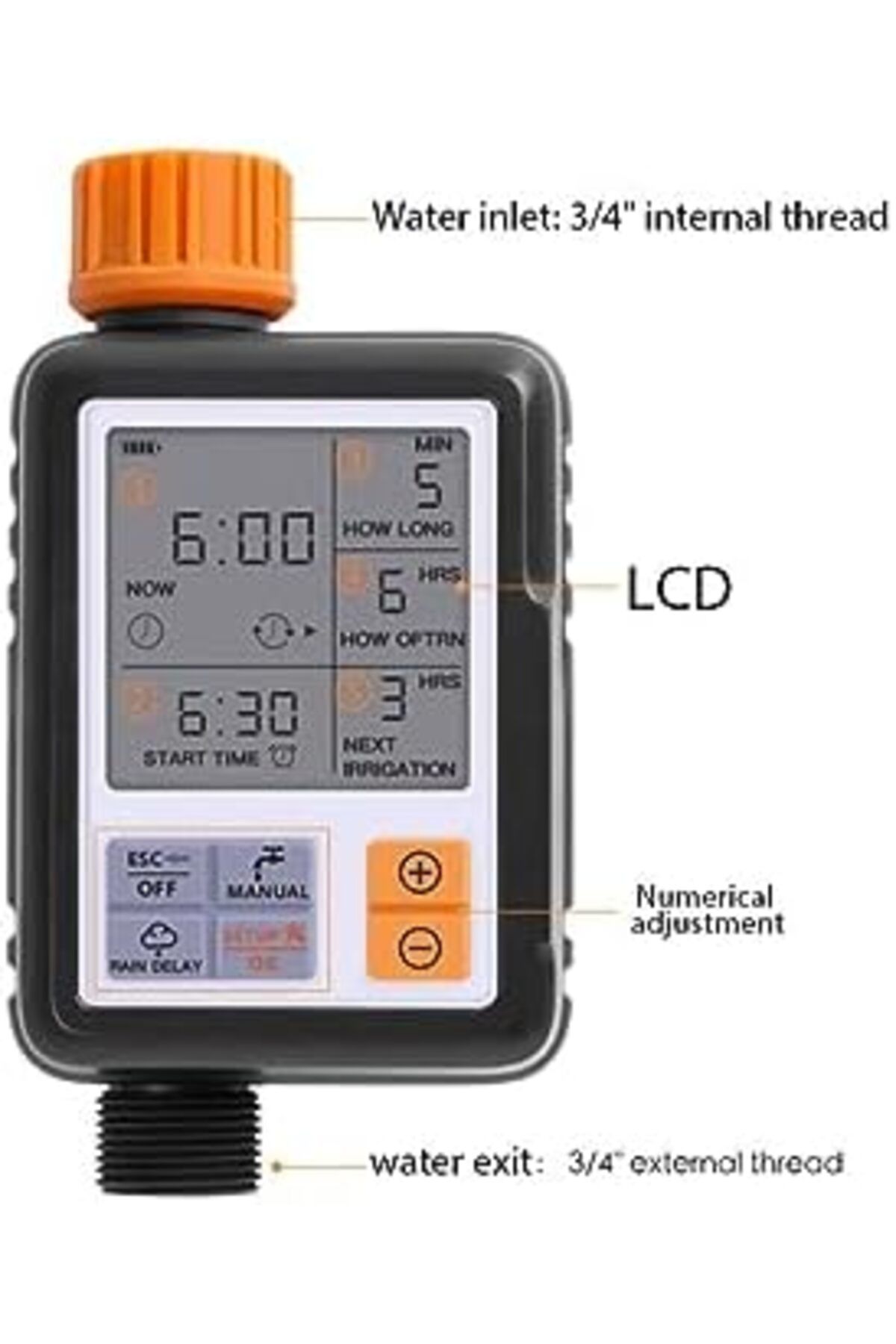 Egardenkart-Outdoor Watering Timer Automatic watering timer Large Screen Multifunctional Timing Wate 3