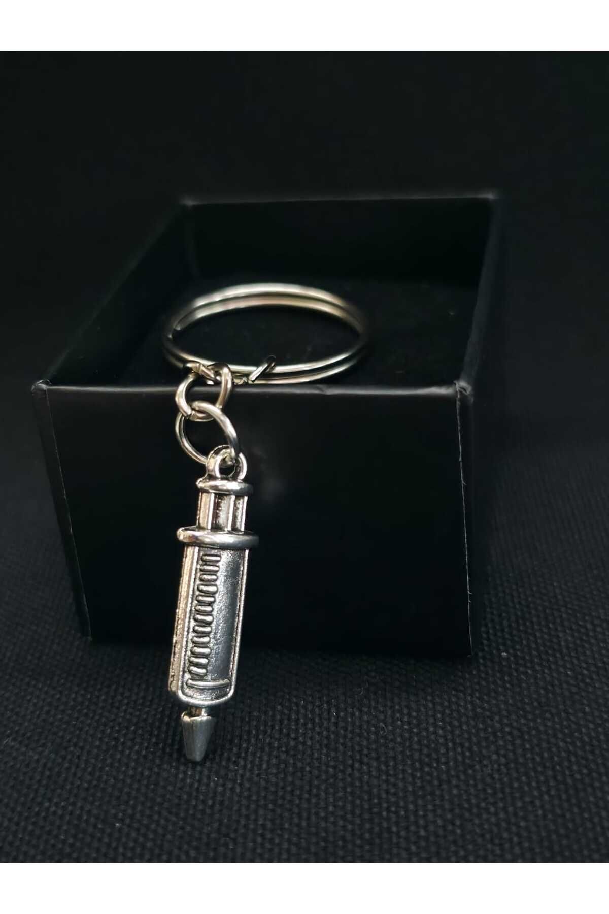 sarıyer silver-Needle Syringe Model Doctor Nurse Occupation Themed Health Care Stylish Style Steel Keychain 7