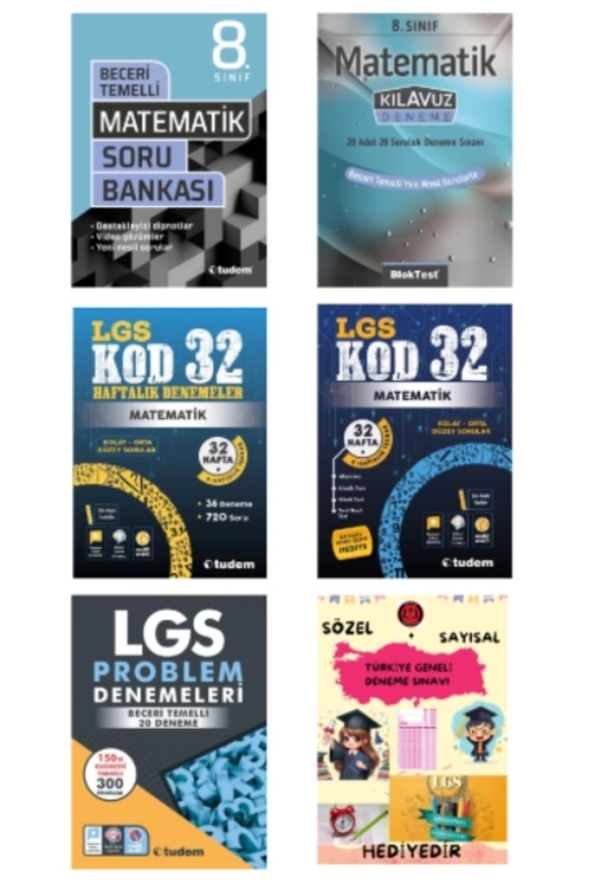 Tudem Yayınları TUDEM YAYINLARI LGS MATEMATİK BECERİ TEMELLİ SORU BANKASI - MATEMATİK KLAVUZ DENEME - MATEMATİK KOD