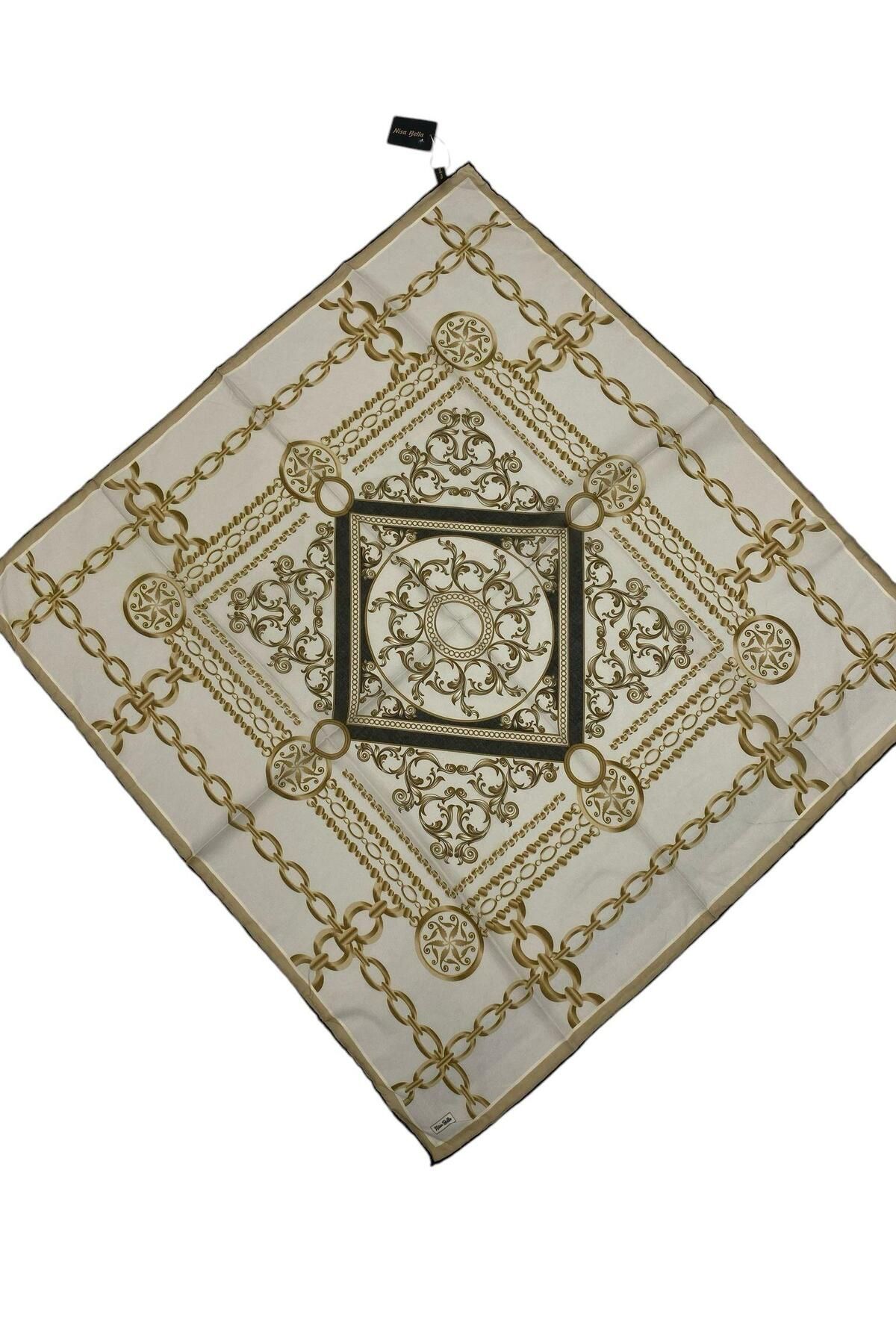 NİSA İPEK RETRO SOFT EŞARP SİYAH VİZON (SR9)