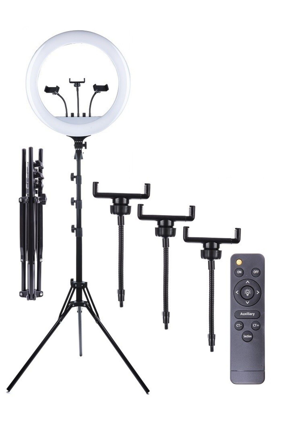Dymax Profesyonel 18inç Ring Light Kumandalı Yuvarlak Halka Led Işık Makyaj Ve Dövme Işığı 2m Işık ayağı