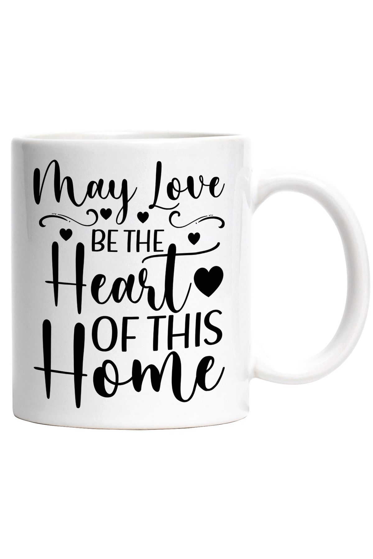 StoryGift Romania Cana Cu Inimioare Si Textul "fie Ca Iubirea Sa Fie Inima Acestei Case" Cu Maner , Cu ,stg - One Size