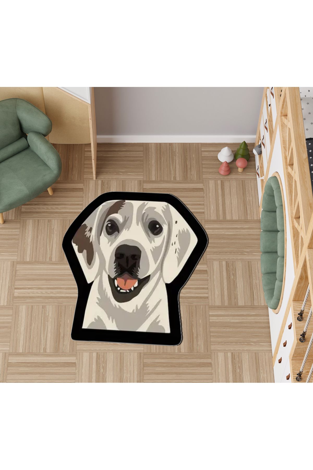 Rugs Modern Halı Lina Koleksiyonu Mutlu Köpek Desenli Dokuma Taban Modern Dekoratif Halı lina61