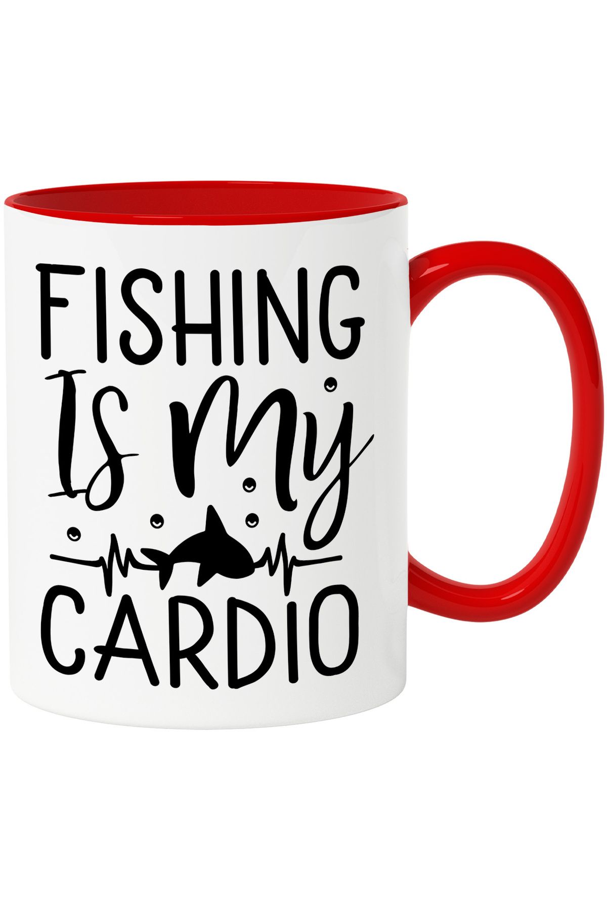 StoryGift Romania Cana Cu Un Peste Si Mesajul In Engleza "fishing Is My Cardio" - Pescuitul Este A, Cu ,stg - One Size