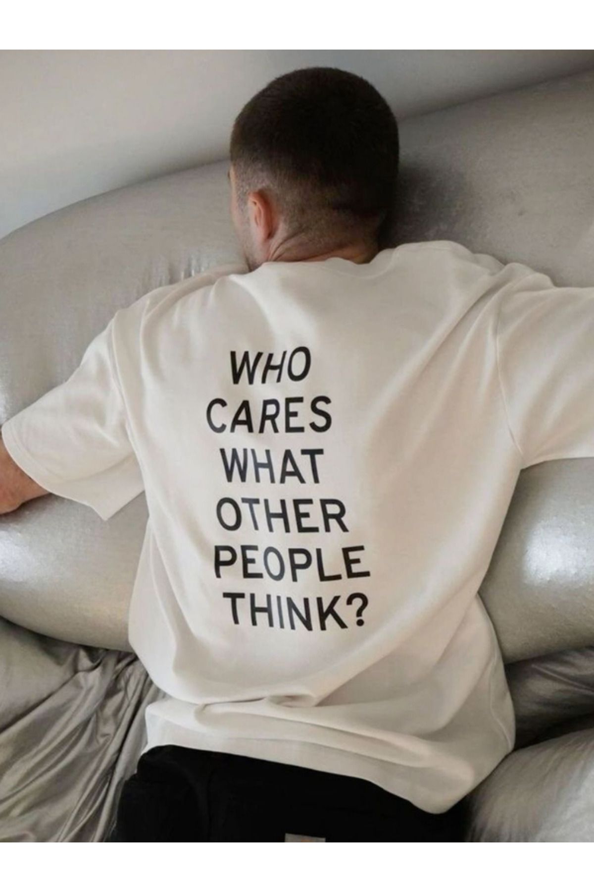 DEEFWEAR DREICH WHO CARES BASKILI BEYAZ TSHIRT