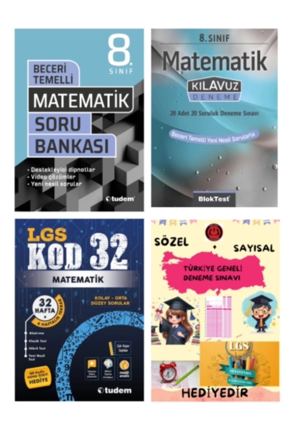 Tudem Yayınları TUDEM YAYINLARI LGS MATEMATİK BECERİ TEMELLİ SORU BANKASI - MATEMATİK KLAVUZ DENEME - MATEMATİK KOD