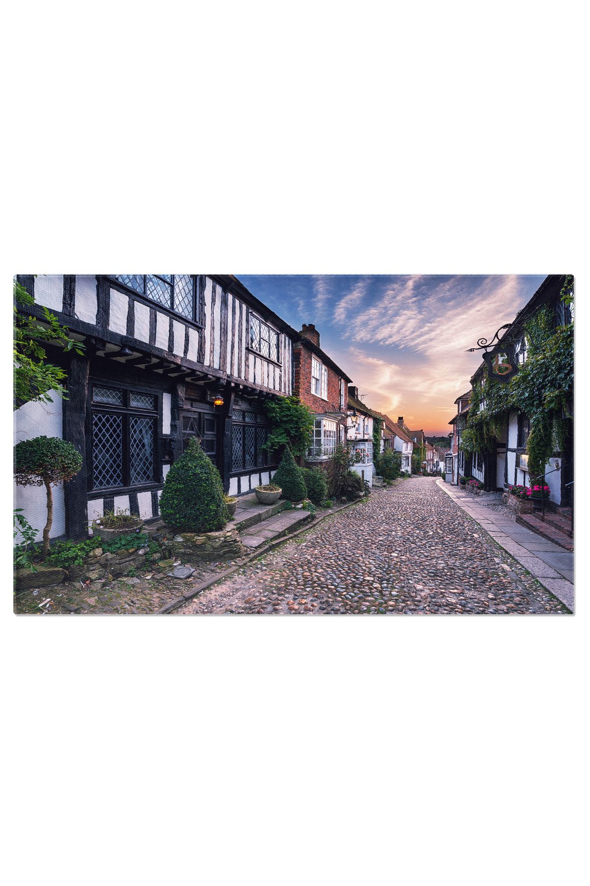 StoryGift Romania Tablou Canvas Strada Cu Pavele Infrumusetata Mermaid Street, Rye, East Sussex, Casa, Istoric 71 - 40 x 25