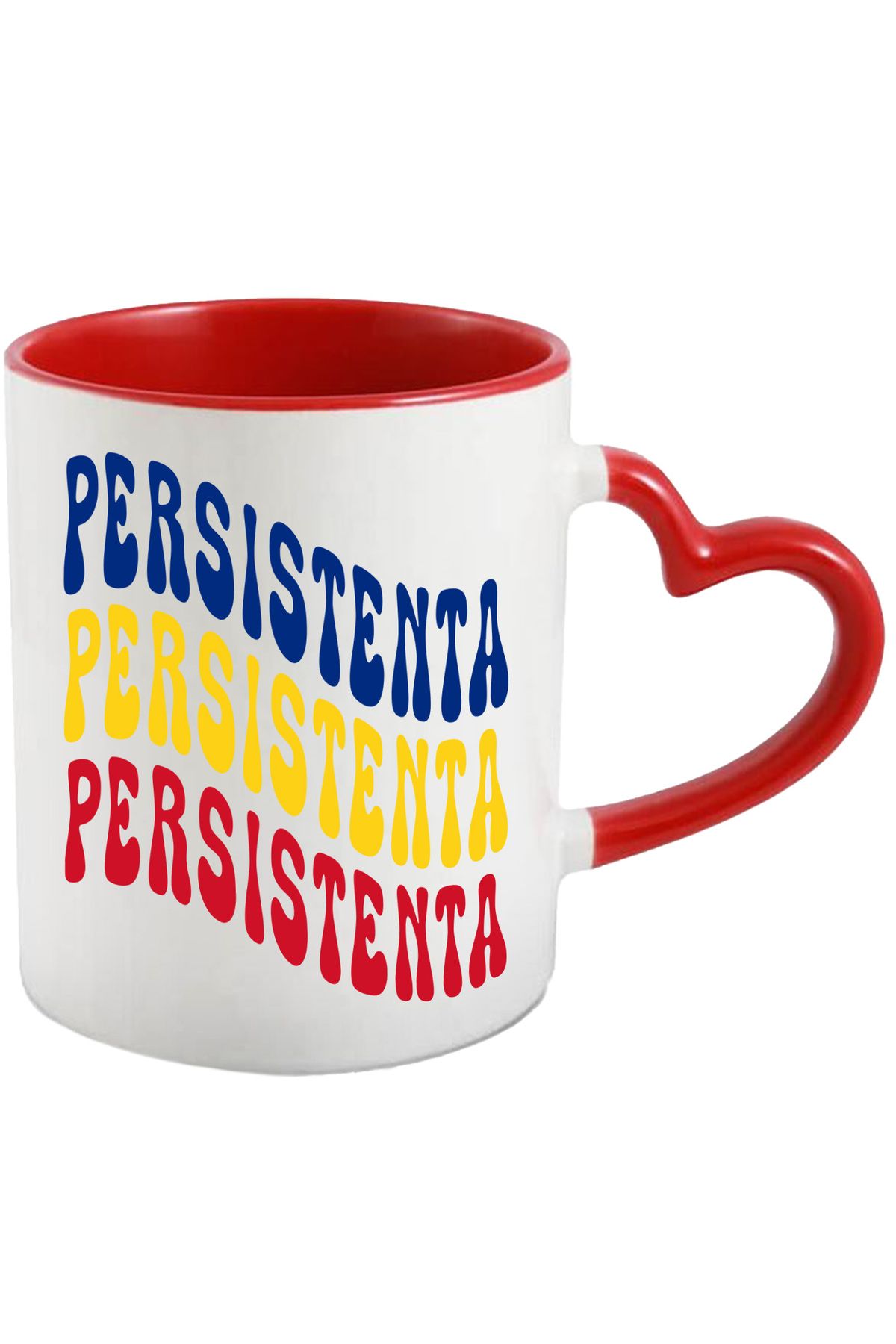 StoryGift Romania Cana Cuvantul Persistenta, In Culorile Steagului Romaniei, Rosu, Galben, Albastr, Cu ,stg - One Size