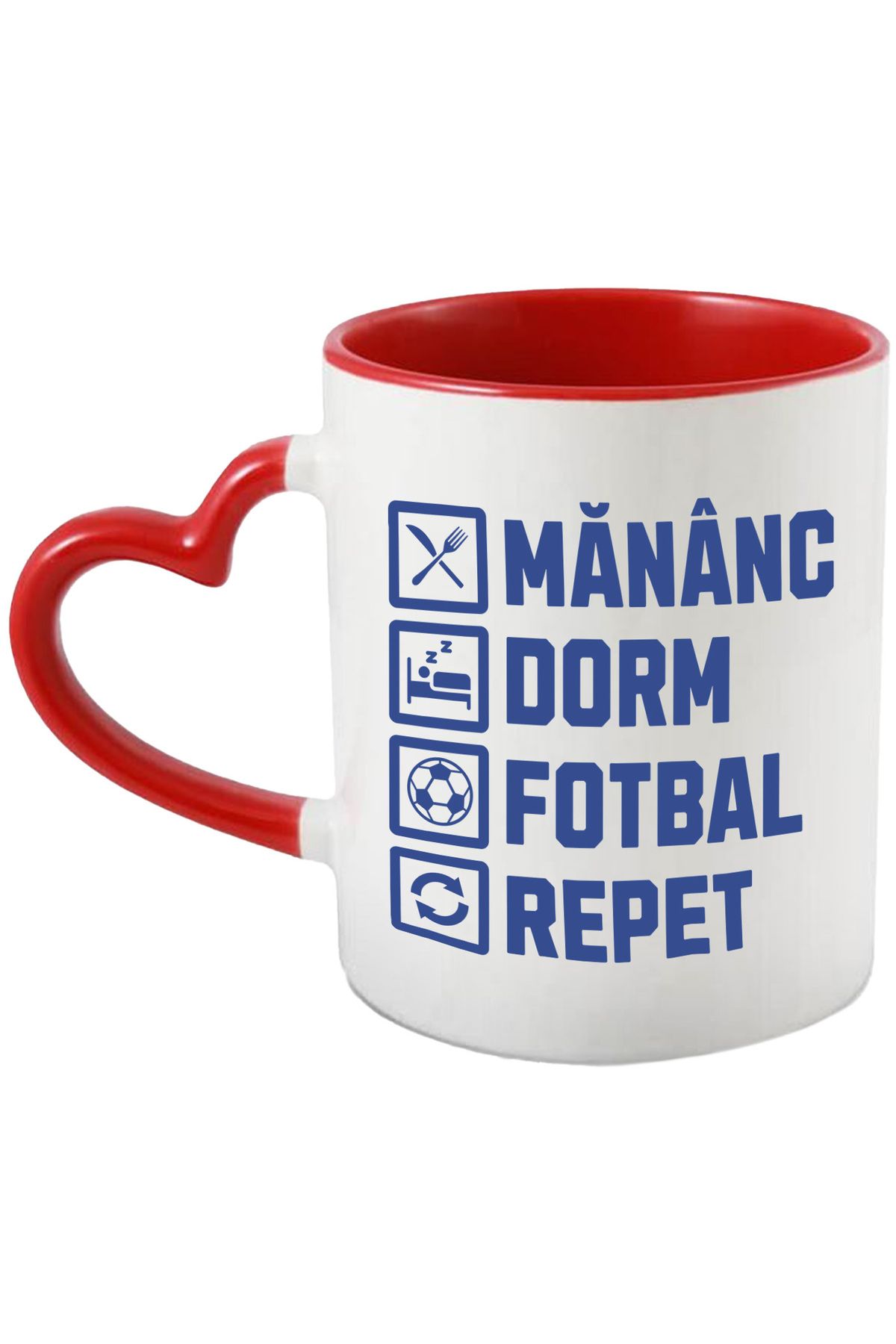 StoryGift Romania Cana Fotbal Rutina Unui Jucator De Fotbal Mananc Dorm Fotbal Repet, 330ml, Ceram, Cu ,stg - One Size
