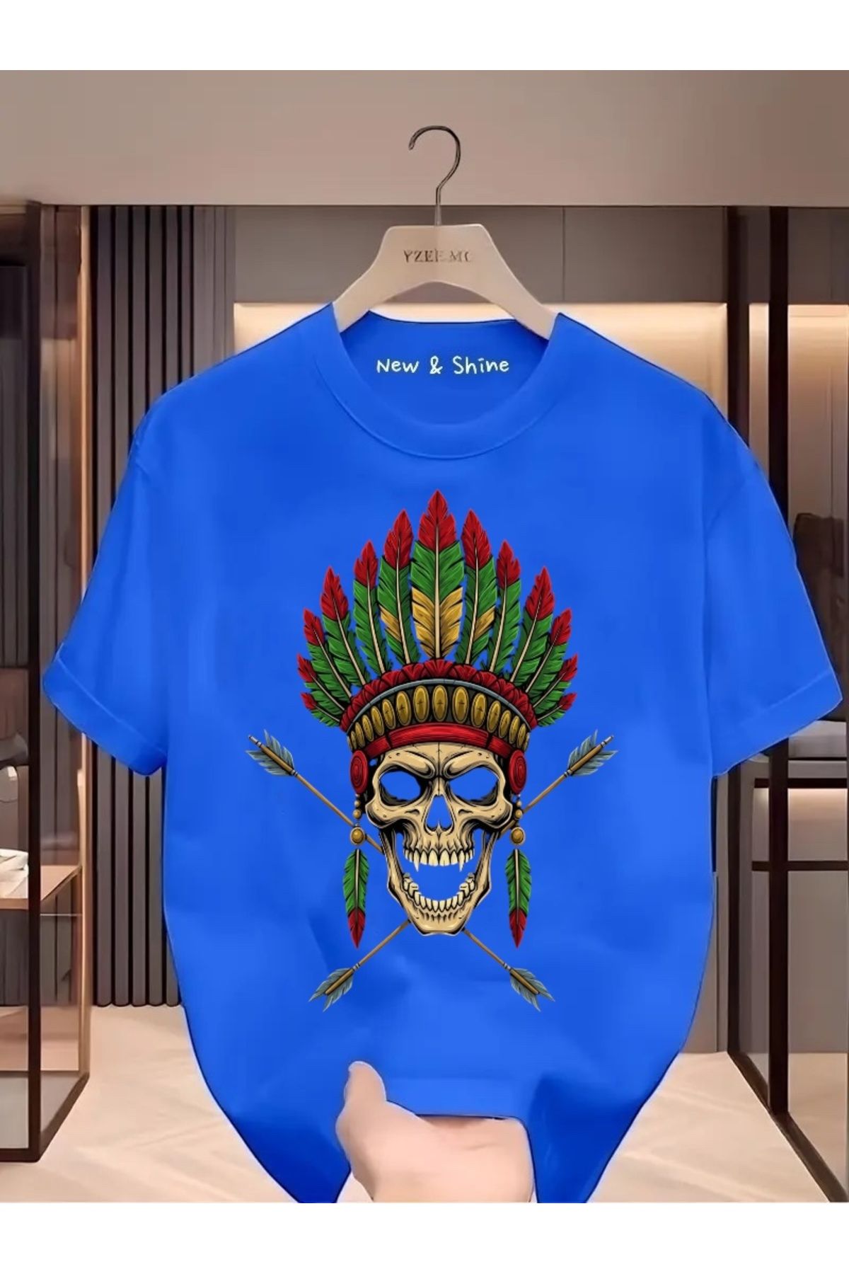 New Shine Kuru Kafa Baskılı Oversize T-Shirt