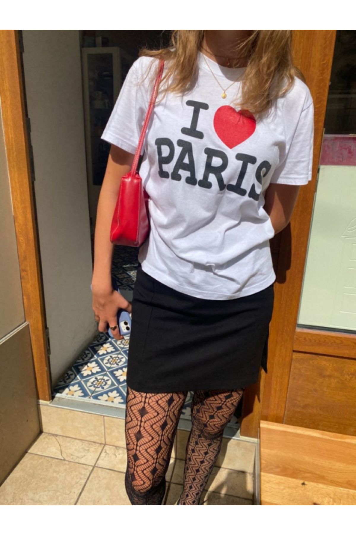 DEEFWEAR DREICH I LOVE PARIS BASKILI BEYAZ TSHIRT
