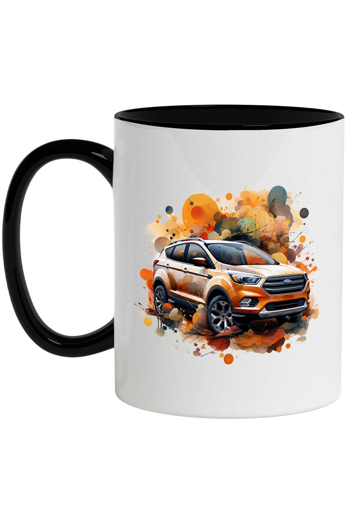 StoryGift Romania Cana Cu Masina, Ford, Buline, Acuarela, Roti, Vehicul, Multicolor 330 Ml, Cerami, Cu ,stg - One Size