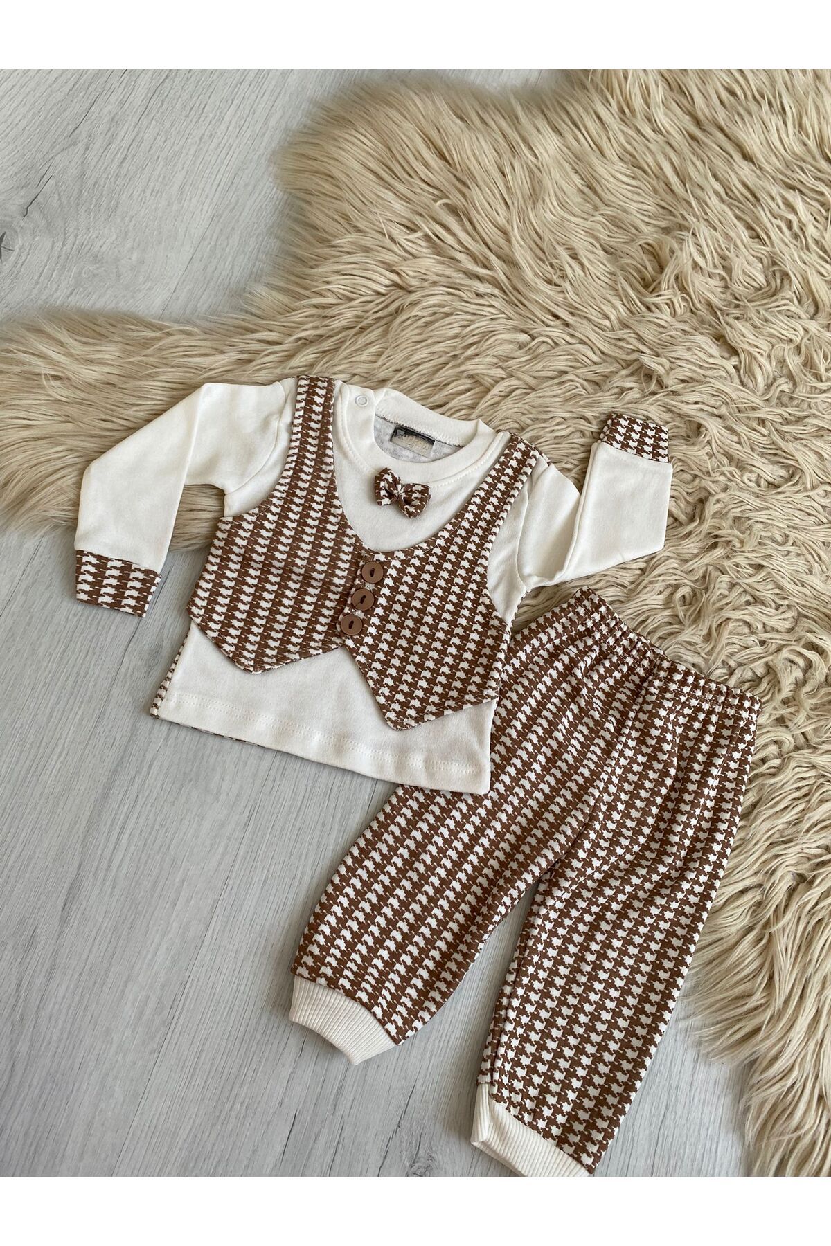 furkan bebe Papyonlu Aylık Bebek Takımı