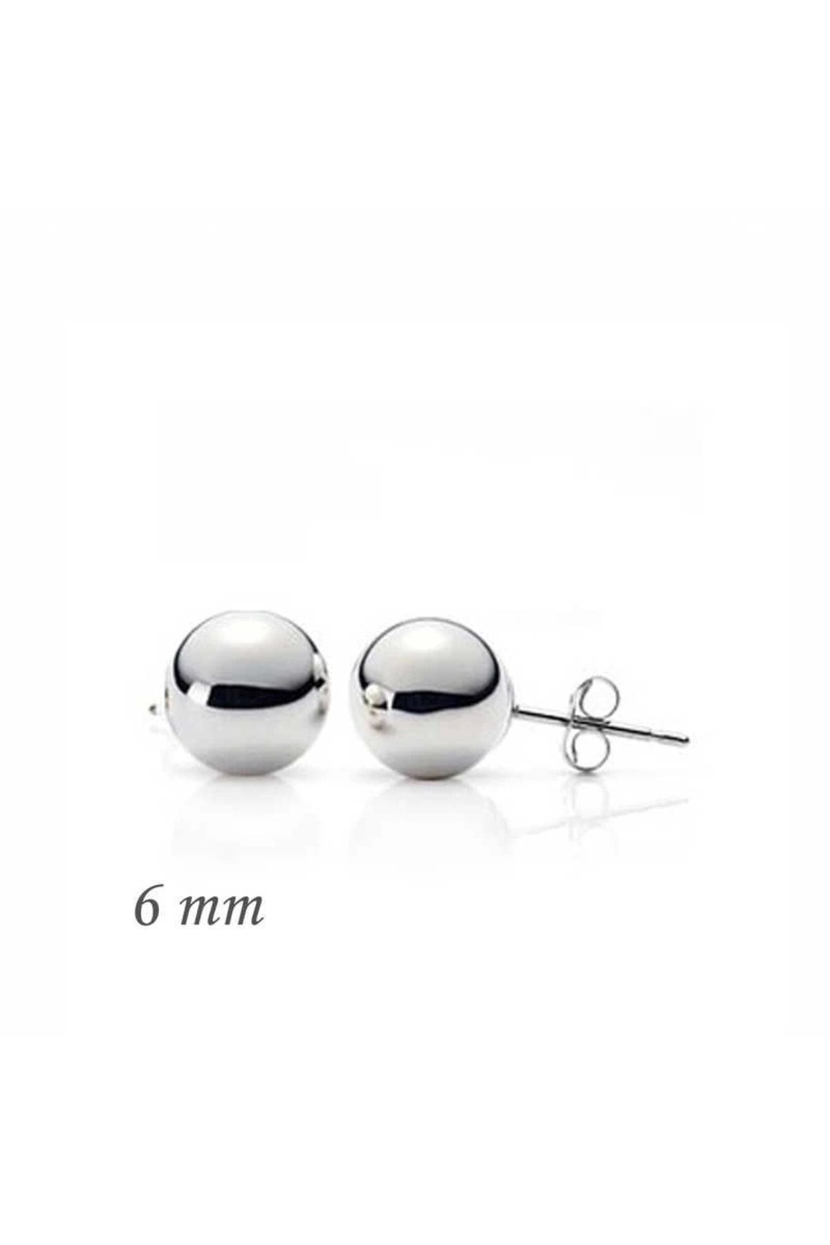 luz&pos Gümüş Top Küpe - 6 mm