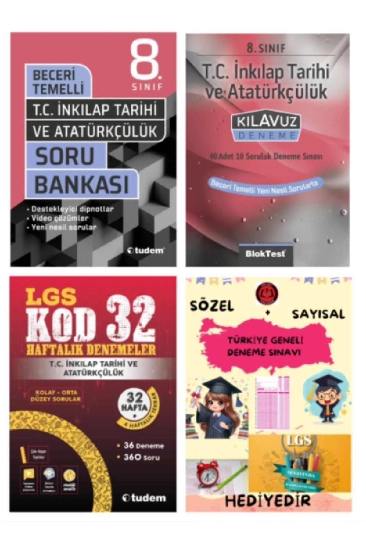 Tudem Yayınları TUDEM YAYINLARI LGS T.C İNKILAP TARİHİ BECERİ TEMELLİ SORU BANKASI - T.C İNKILAP TARİHİ KLAVUZ DENE