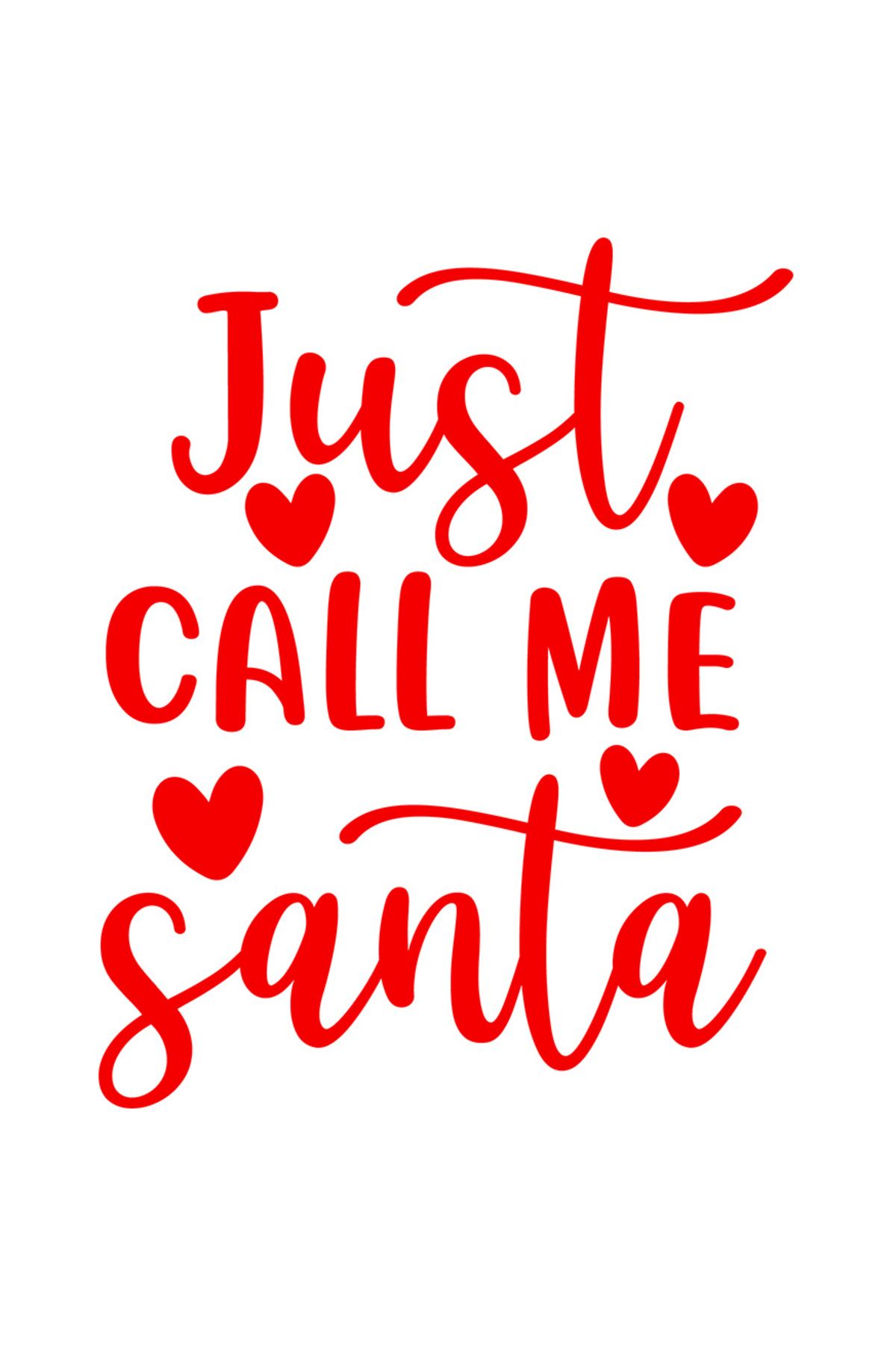 StoryGift Romania Sticker Adeziv 90cm Exterior Cu Inimioare Si Textul "just Call Me Santa" - Doar Spune-mi Mos C - One Size