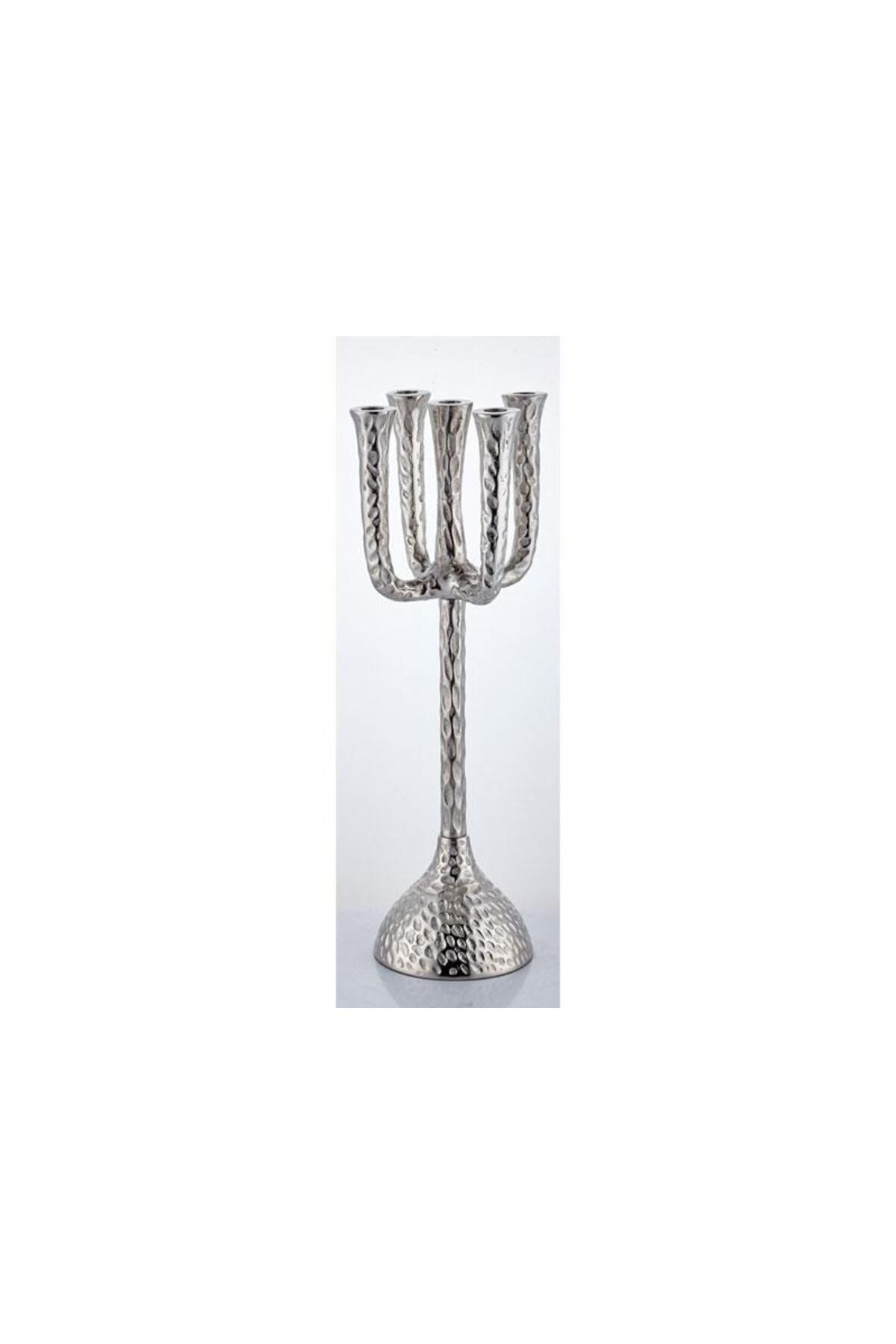 LAMEDORE Cactüs Large Candle Stand 5 Lights Nickel17X17X58 cm