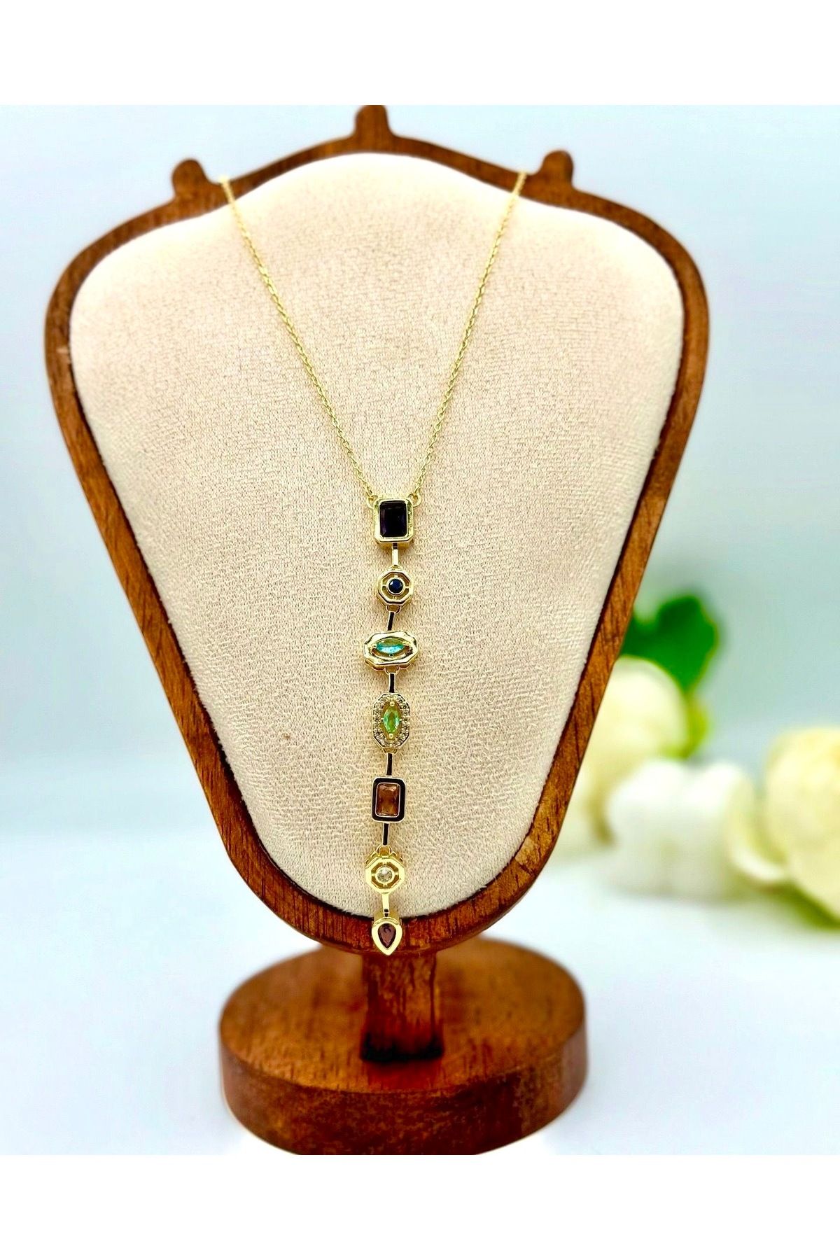 XUPING JEWELRY RENKLİ TAŞLI Y KOLYE
