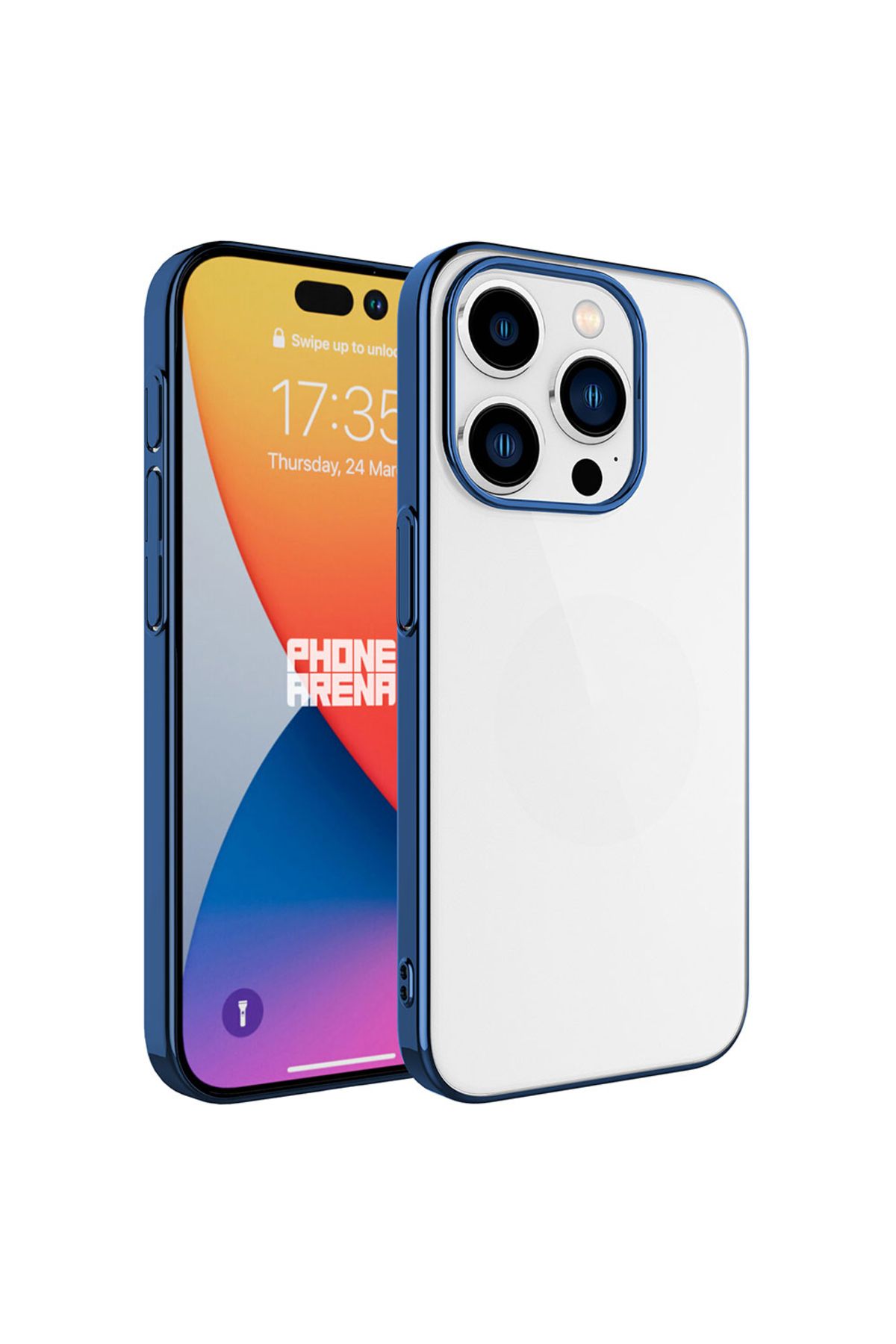 TECNOTREND Apple iPhone 15 Pro Kılıf Sert PC Renkli Çerçeveli Riksos Kapak